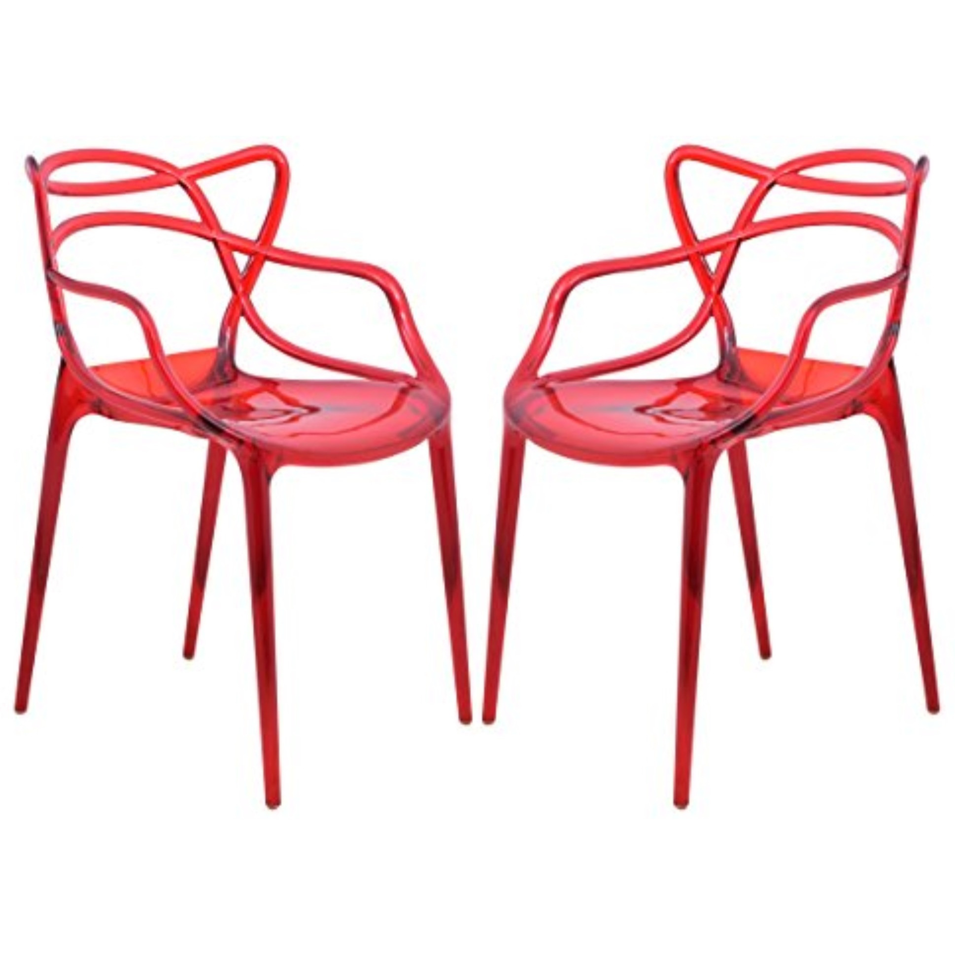 LeisureMod Milan Modern Wire Design Chair, Set of 2