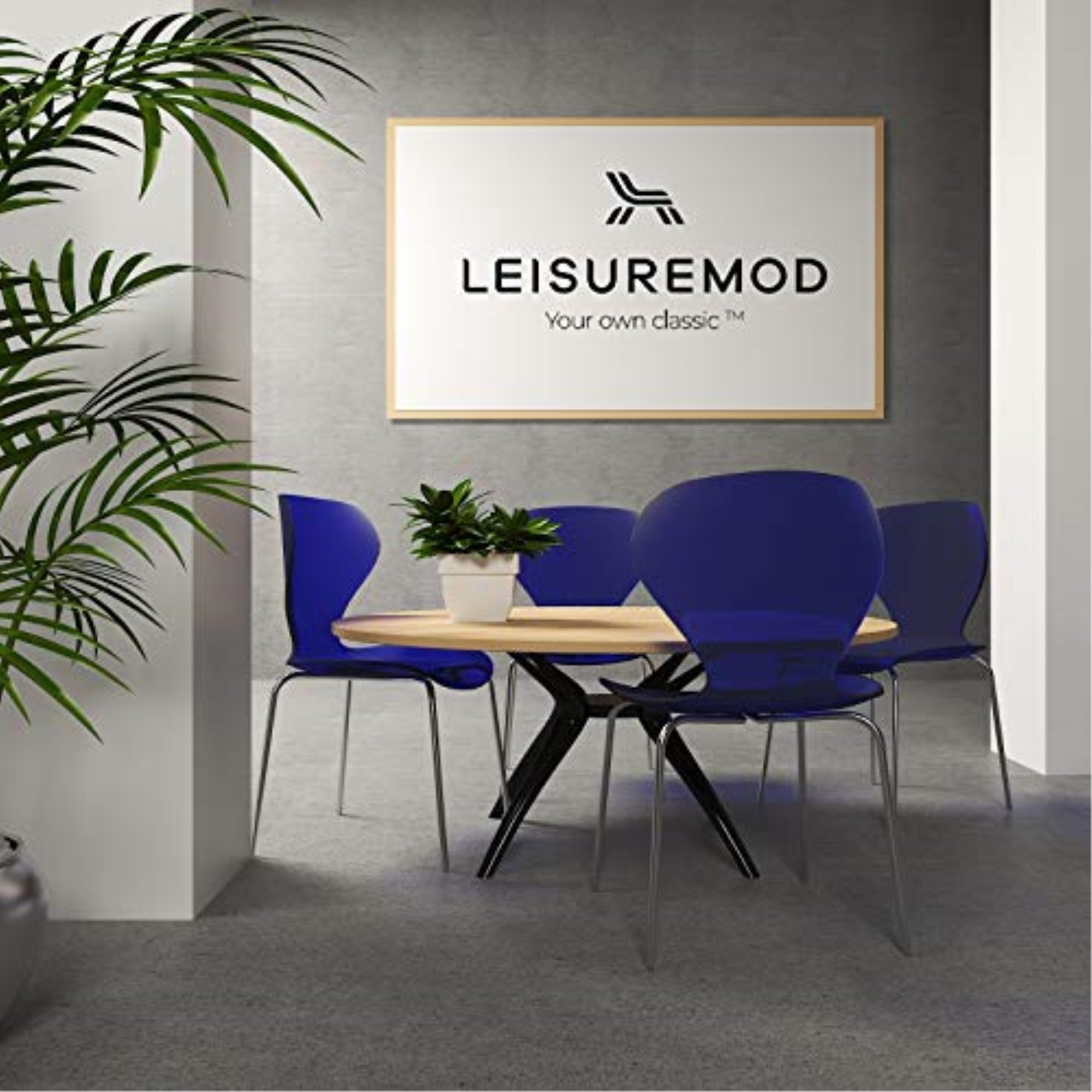 LeisureMod Modern Oyster Transparent Side Chair, Set of 2