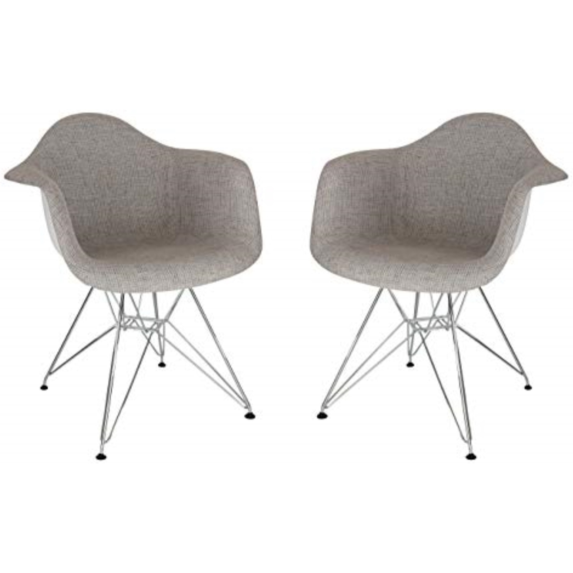LeisureMod Willow Fabric Eiffel Accent Chair, Set of 2