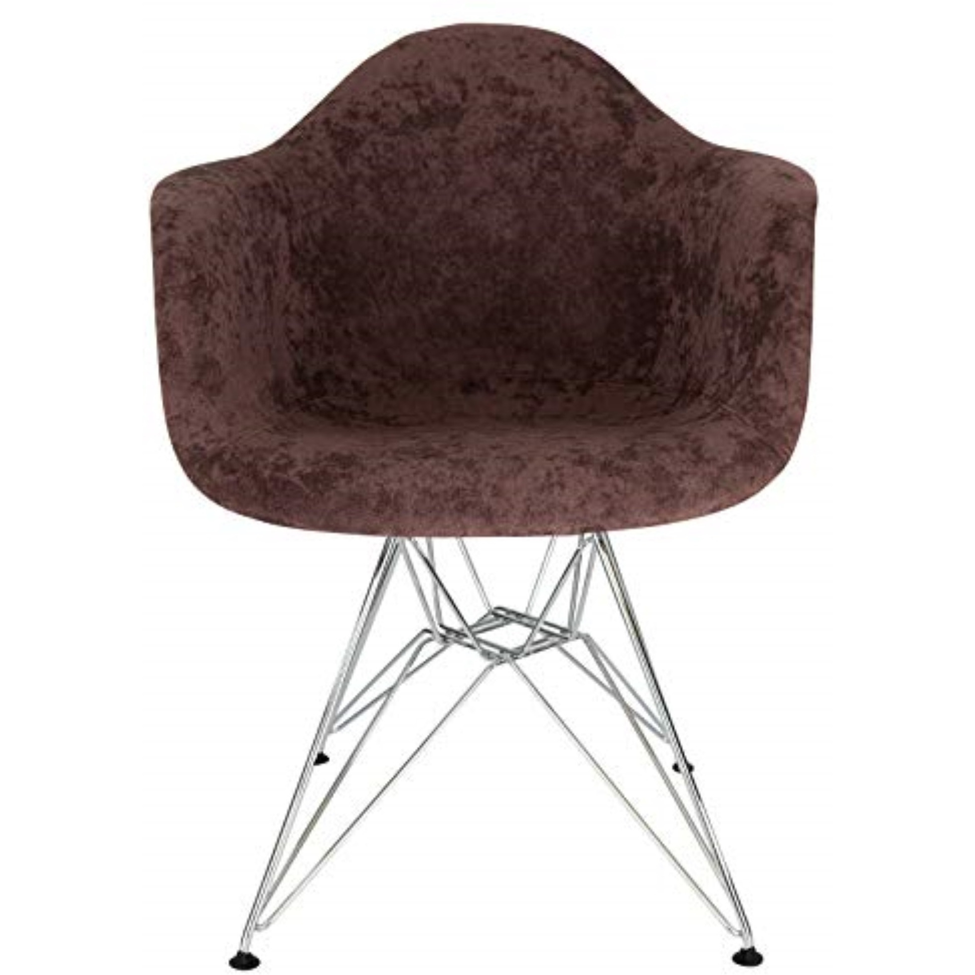 LeisureMod Willow Velvet Eiffel Metal Base Accent Chair Set of 4