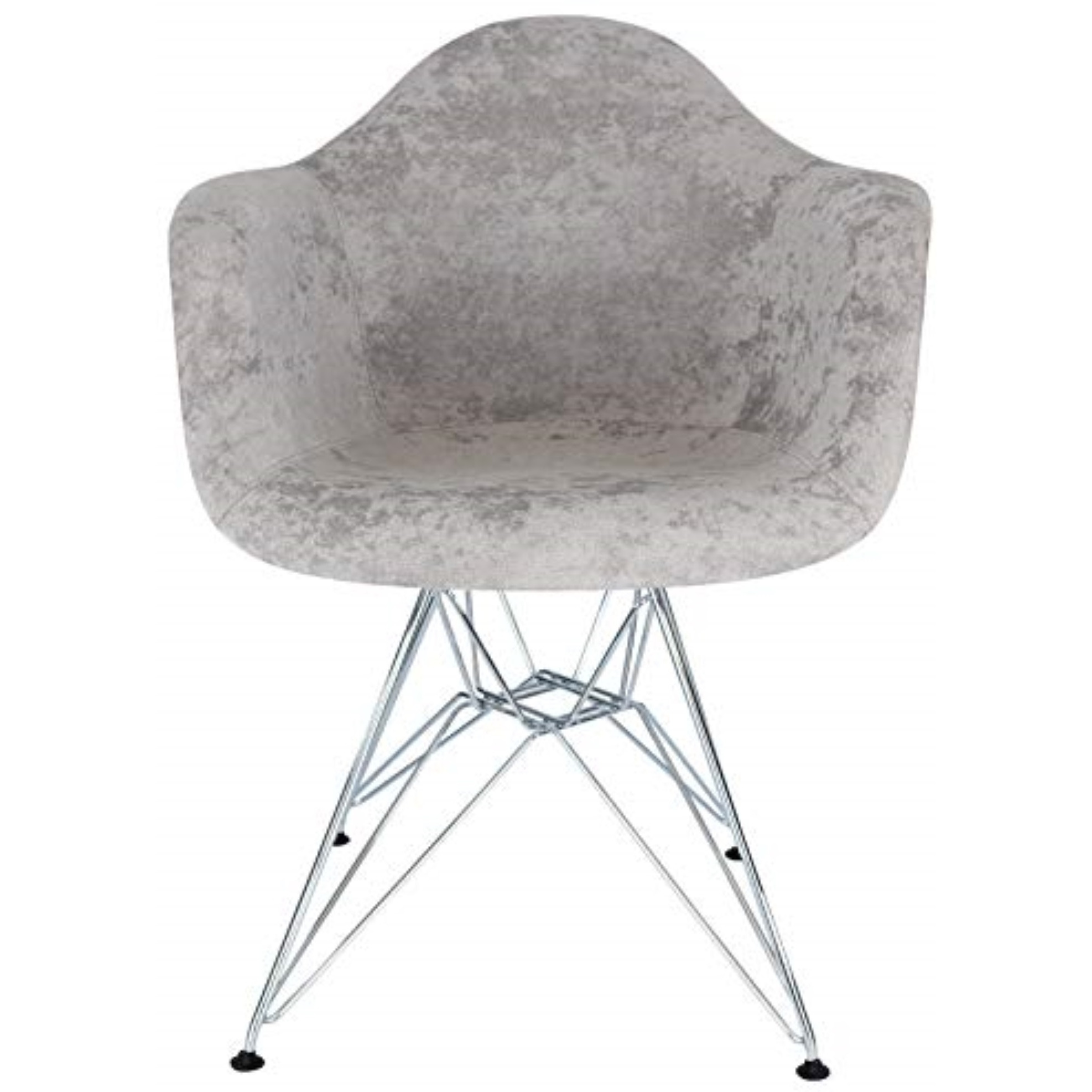 LeisureMod Willow Velvet Eiffel Metal Base Accent Chair