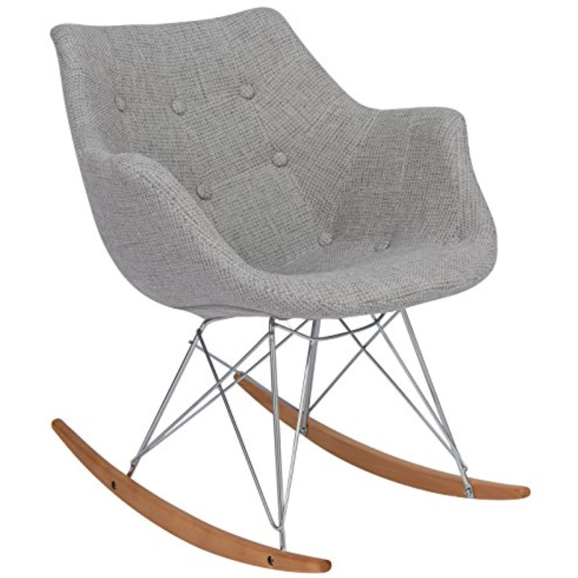 LeisureMod Willow Twill Fabric Eiffel Rocking Chair