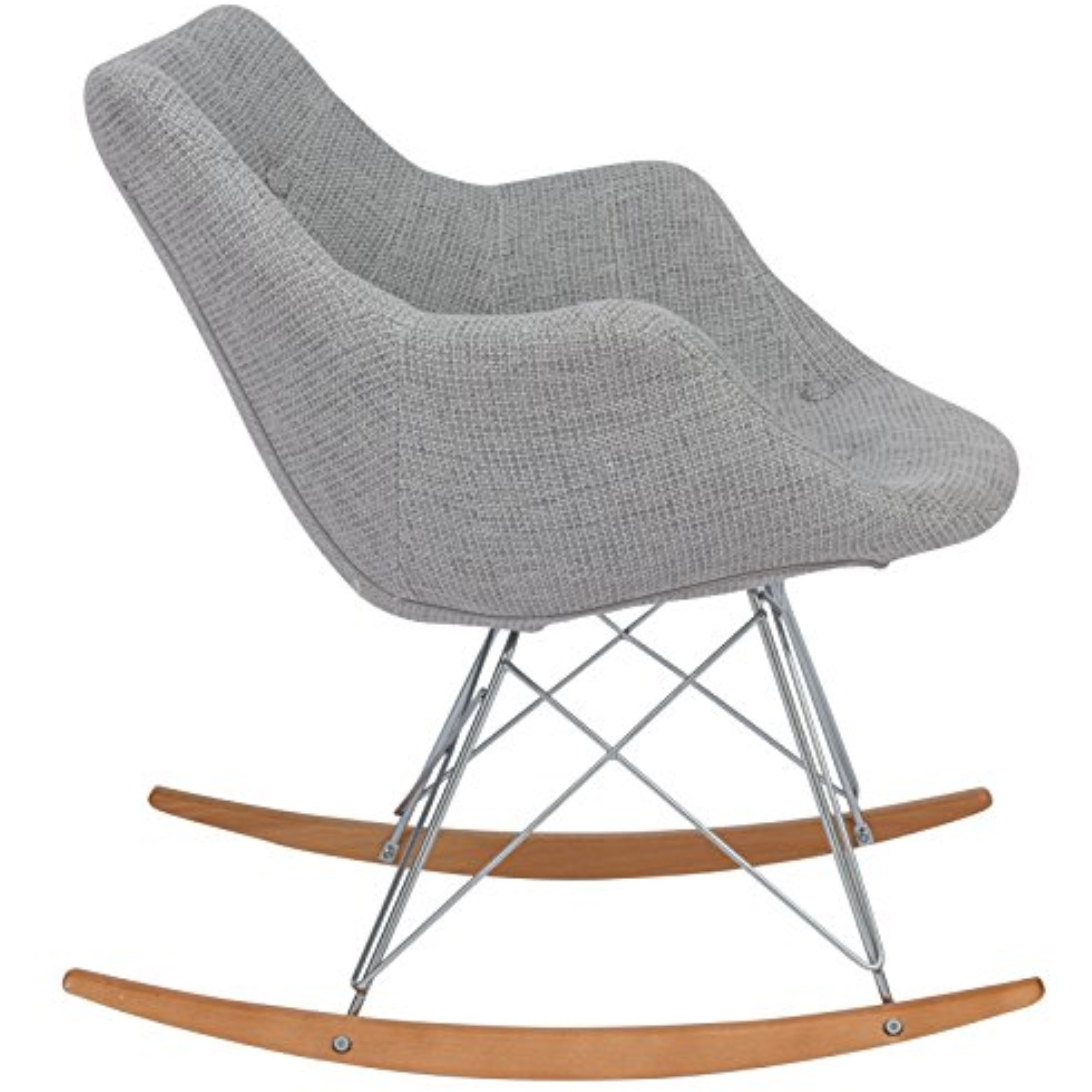LeisureMod Willow Twill Fabric Eiffel Rocking Chair