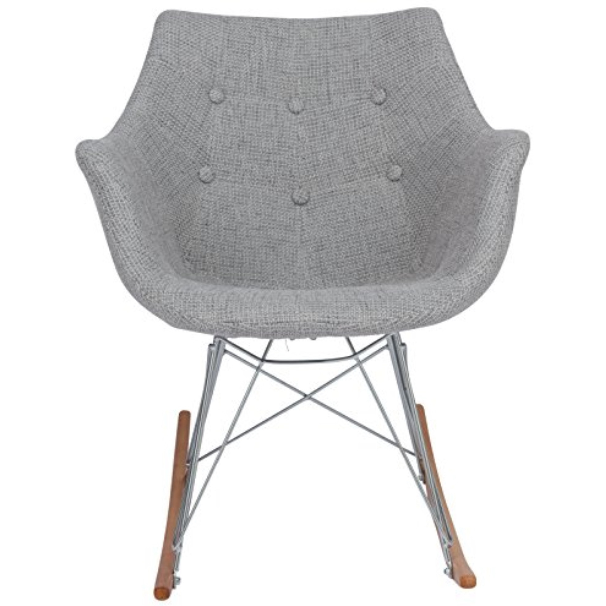LeisureMod Willow Twill Fabric Eiffel Rocking Chair