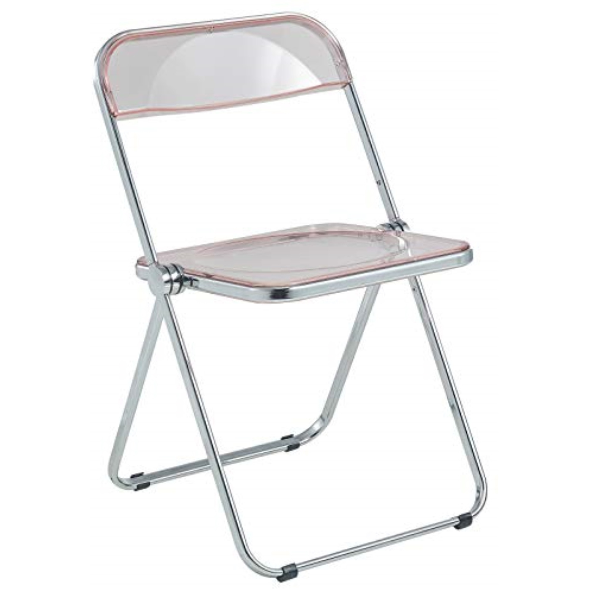 LeisureMod Lawrence Acrylic Folding Chair With Metal Frame