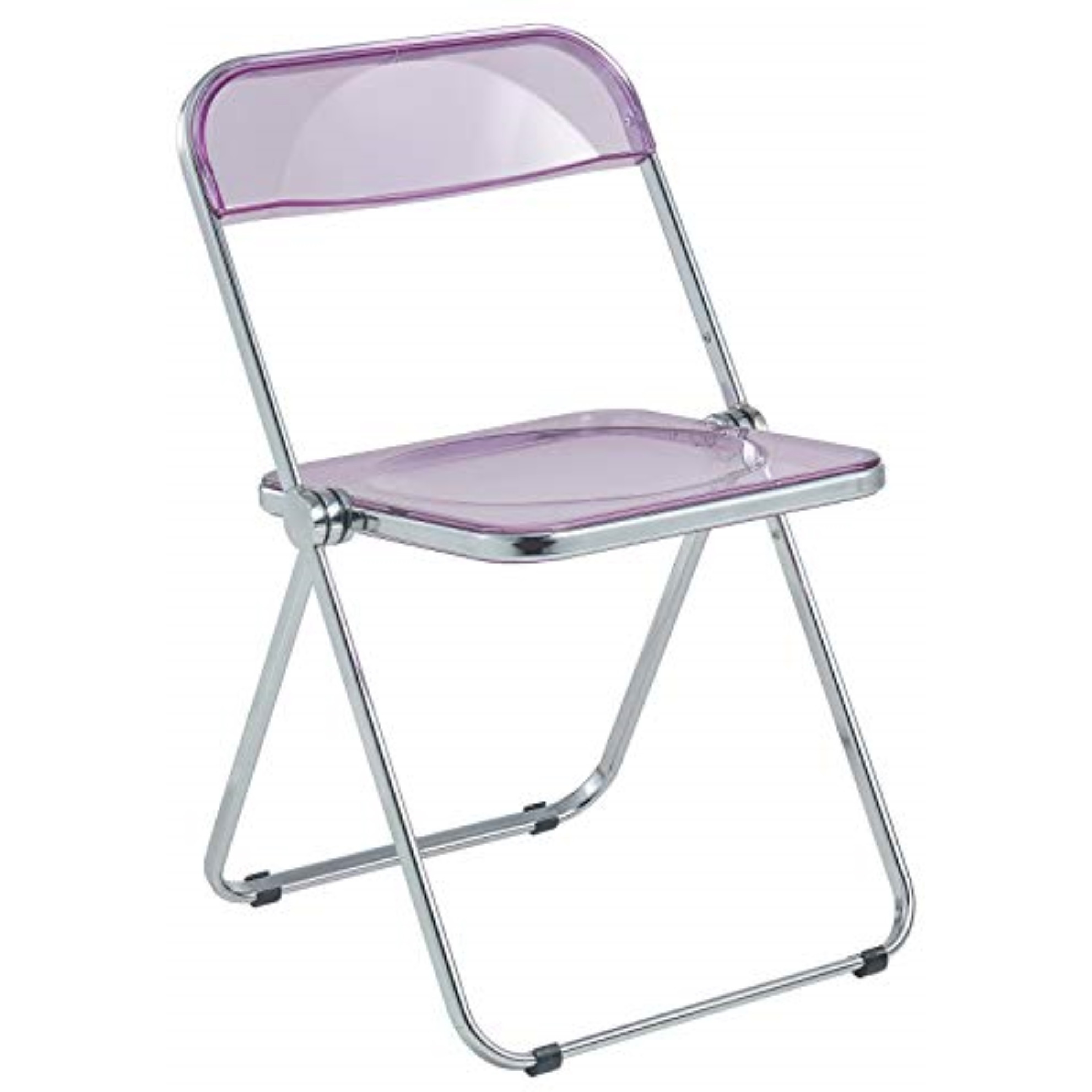 LeisureMod Lawrence Acrylic Folding Chair With Metal Frame