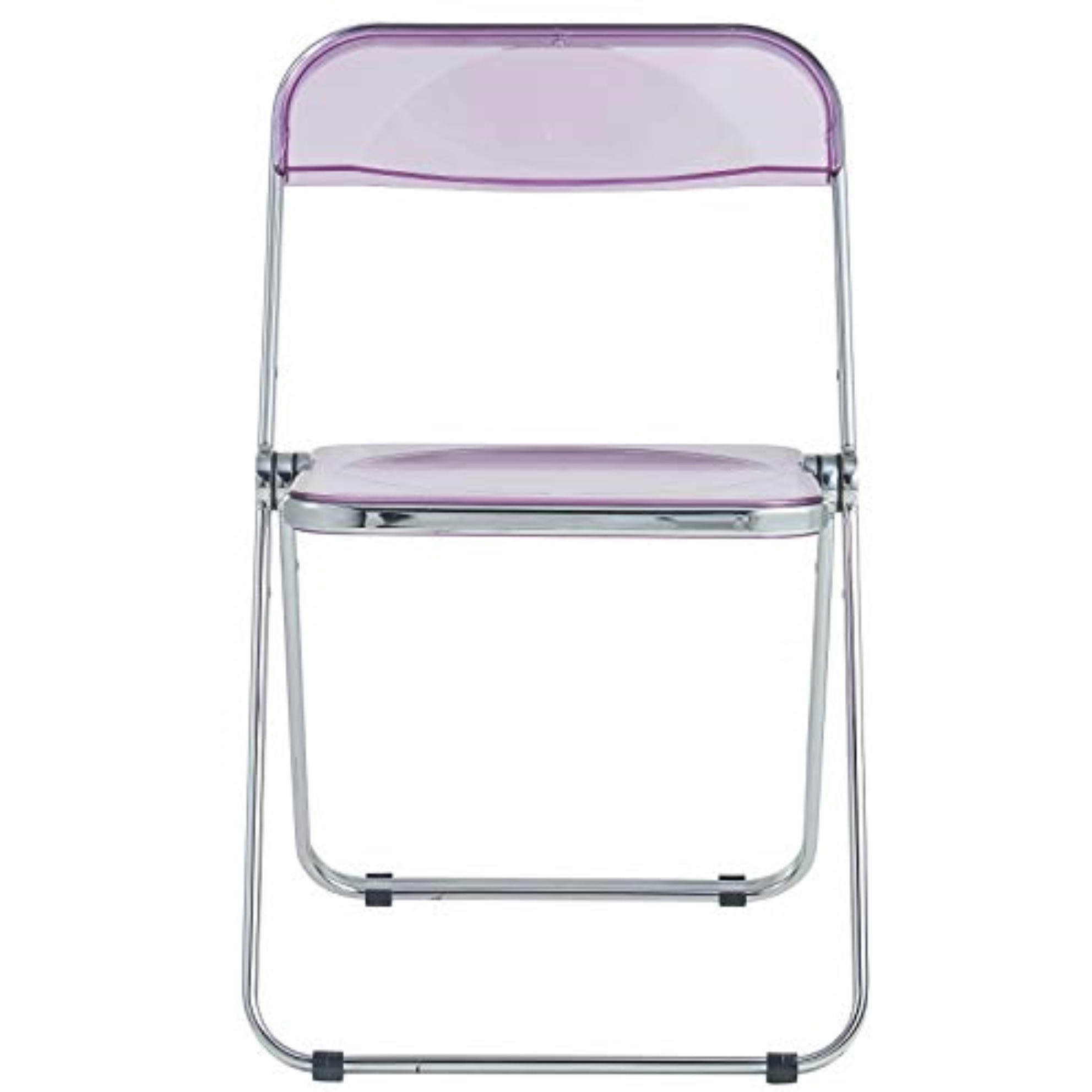LeisureMod Lawrence Acrylic Folding Chair With Metal Frame