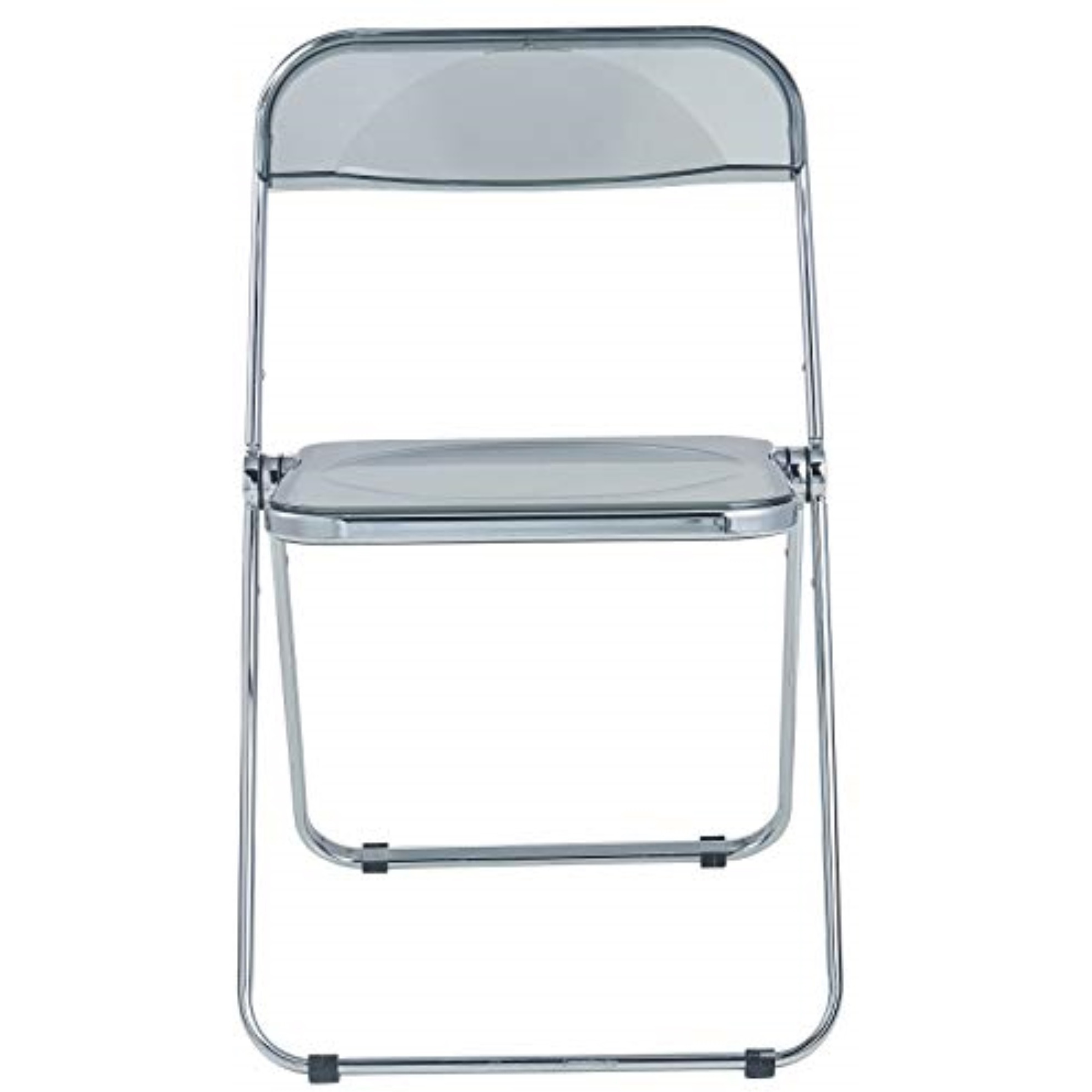 LeisureMod Lawrence Acrylic Folding Chair With Metal Frame, Set of 2