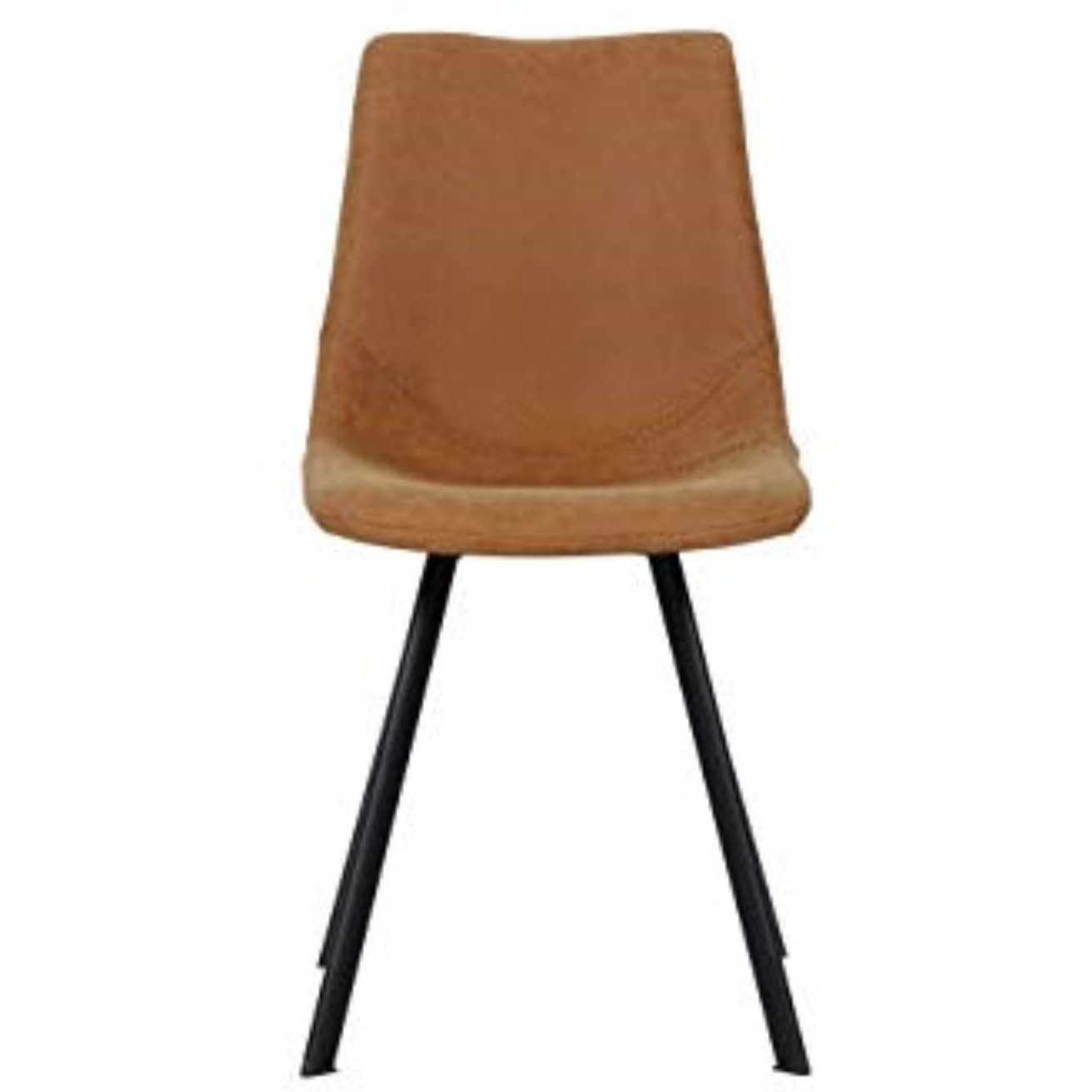 LeisureMod Markley Modern Leather Dining Chair With Metal Legs