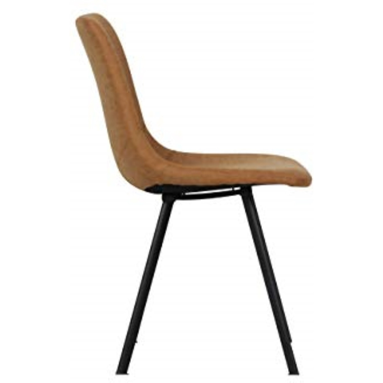 LeisureMod Markley Modern Leather Dining Chair With Metal Legs Set of 4