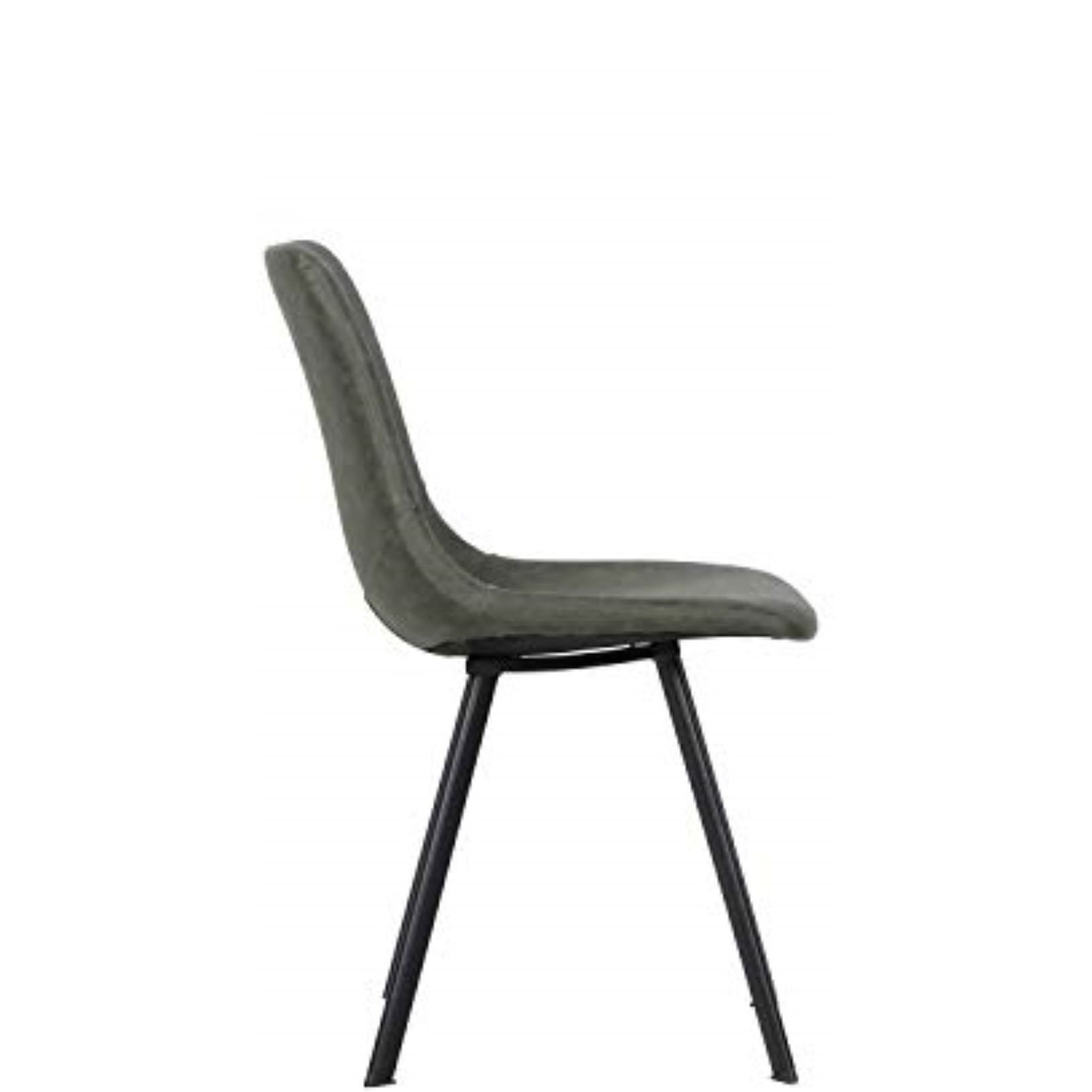 LeisureMod Markley Modern Leather Dining Chair With Metal Legs