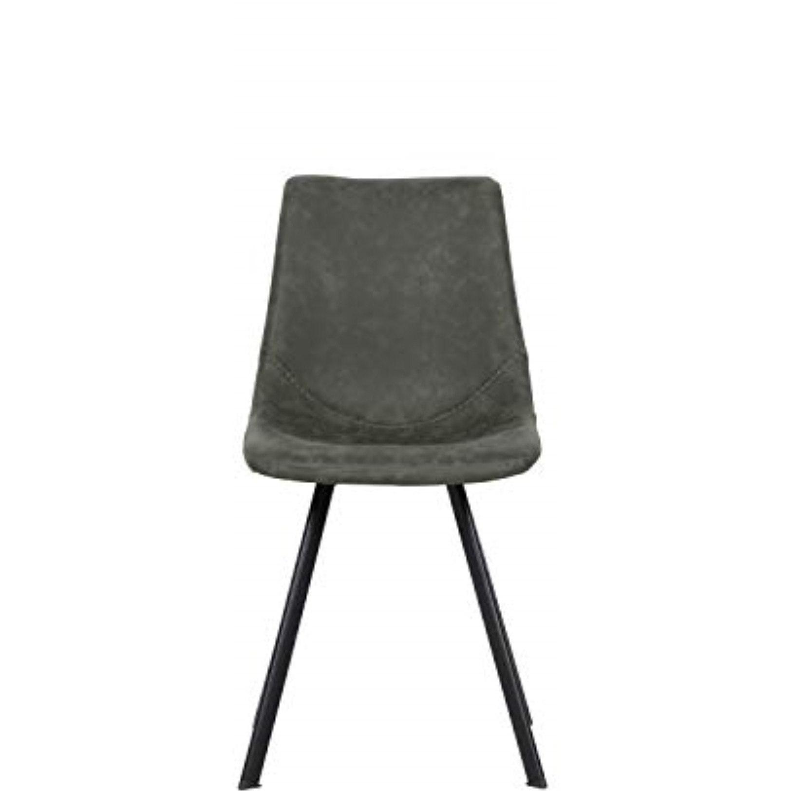 LeisureMod Markley Modern Leather Dining Chair With Metal Legs Set of 2