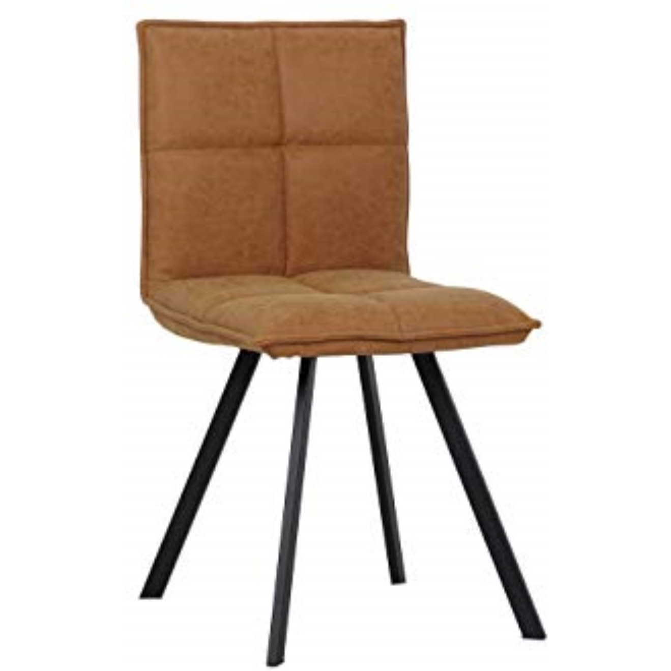 LeisureMod Wesley Modern Leather Dining Chair With Metal Legs
