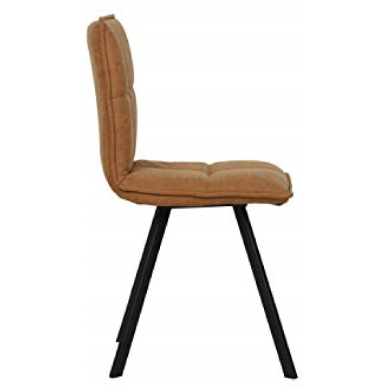 LeisureMod Wesley Modern Leather Dining Chair With Metal Legs