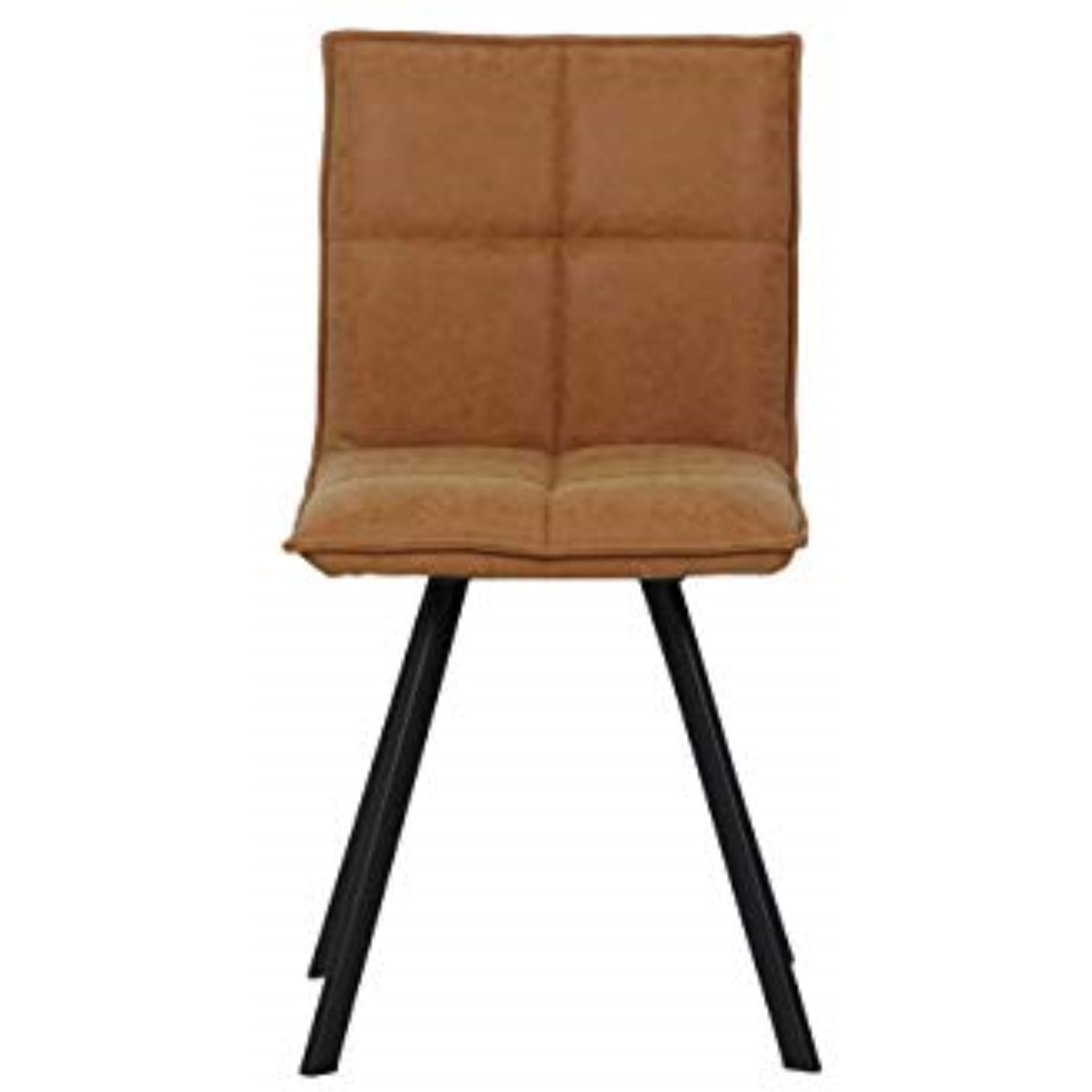 LeisureMod Wesley Modern Leather Dining Chair With Metal Legs