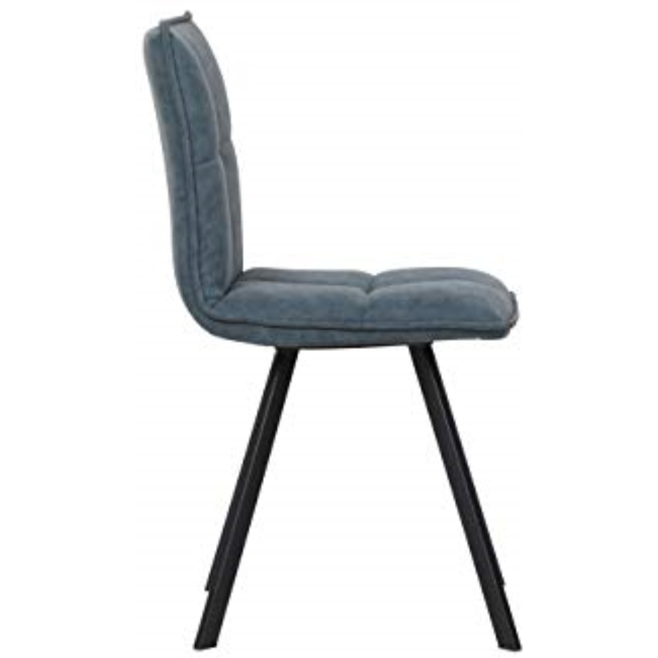 LeisureMod Wesley Modern Leather Dining Chair With Metal Legs Set of 4