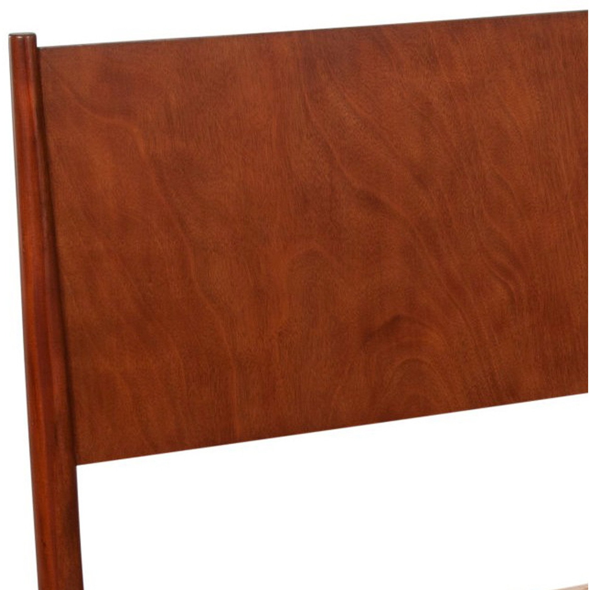 California King Platform Bed with Panel Headboard, Cherry Brown