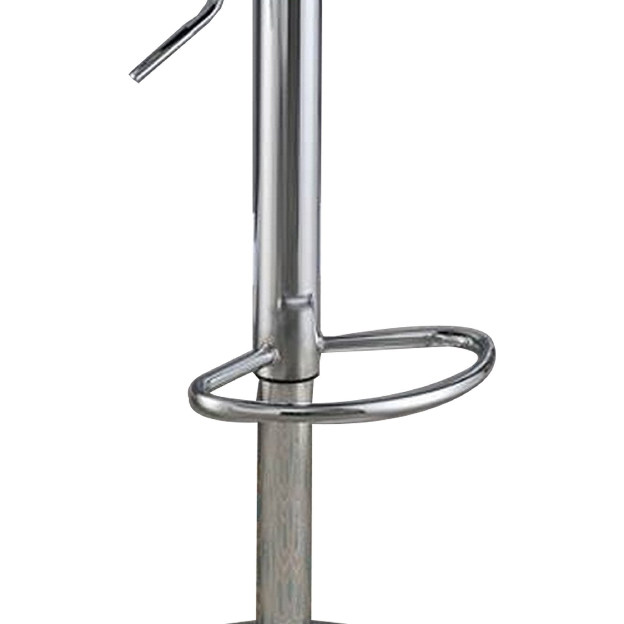 Adjustable Barstool with Round Seat and Stalk Support, Set of 2, White