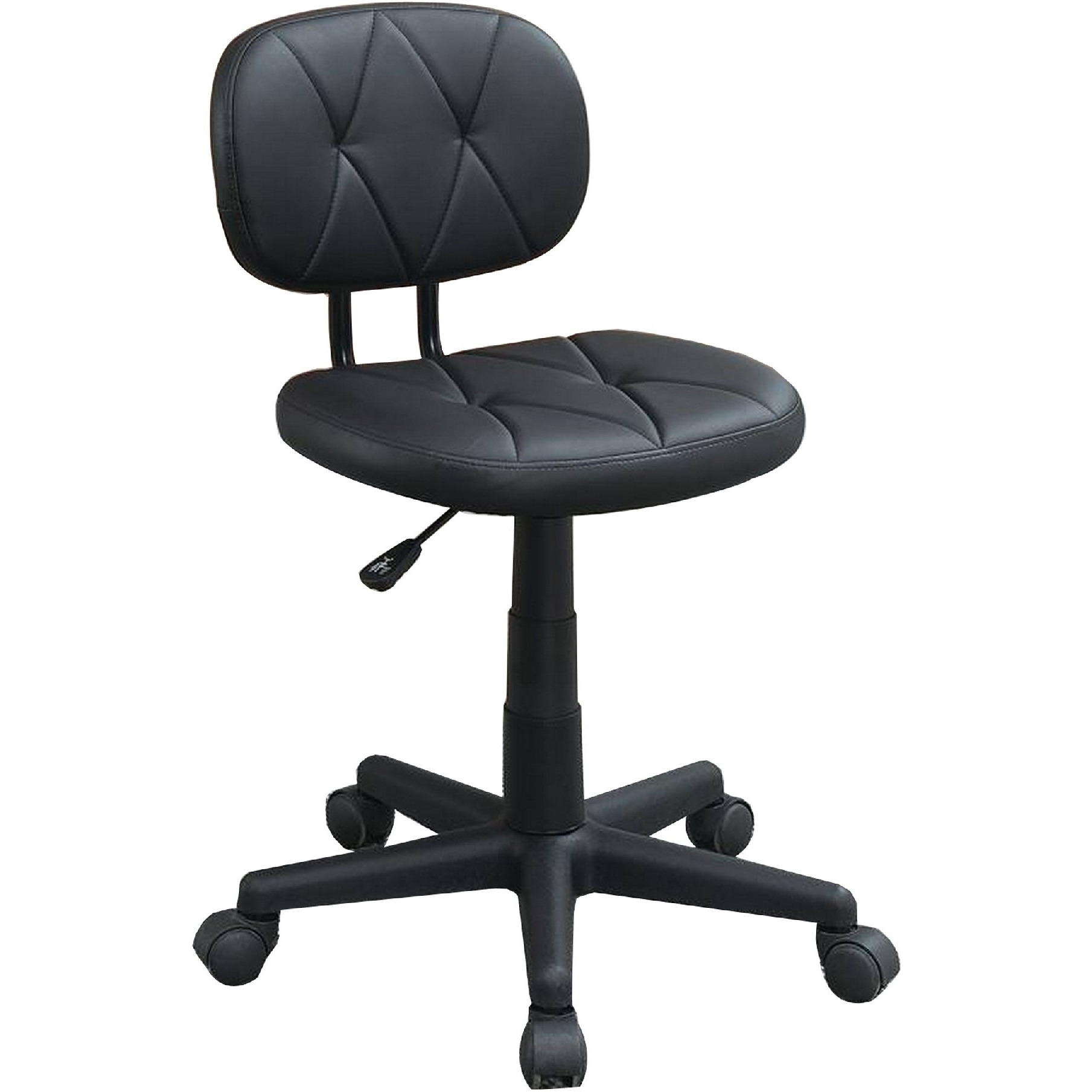 Office Chair with Adjustable Height and Diamond Stitch, Black