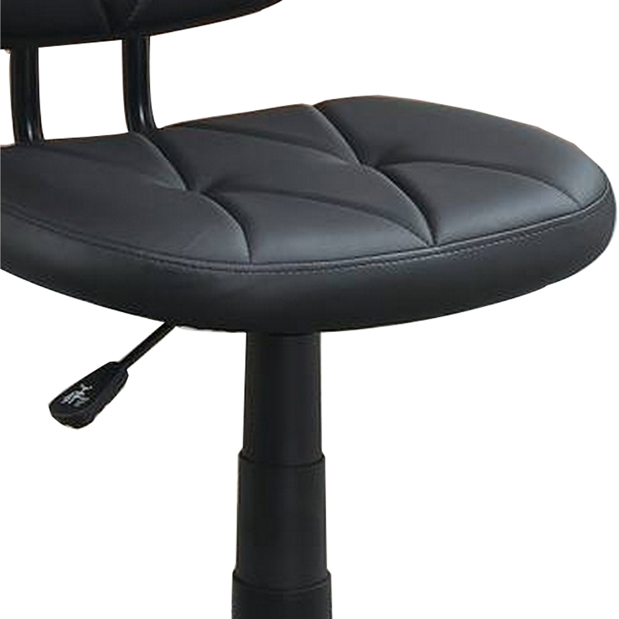 Office Chair with Adjustable Height and Diamond Stitch, Black