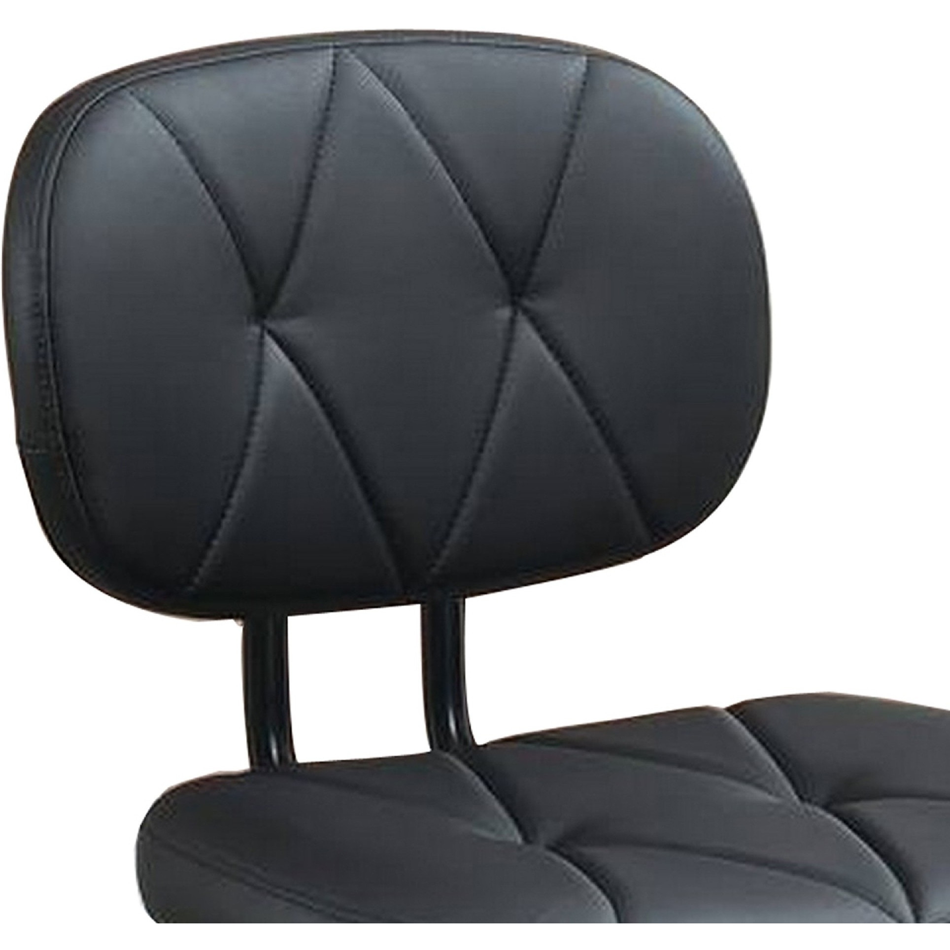 Office Chair with Adjustable Height and Diamond Stitch, Black
