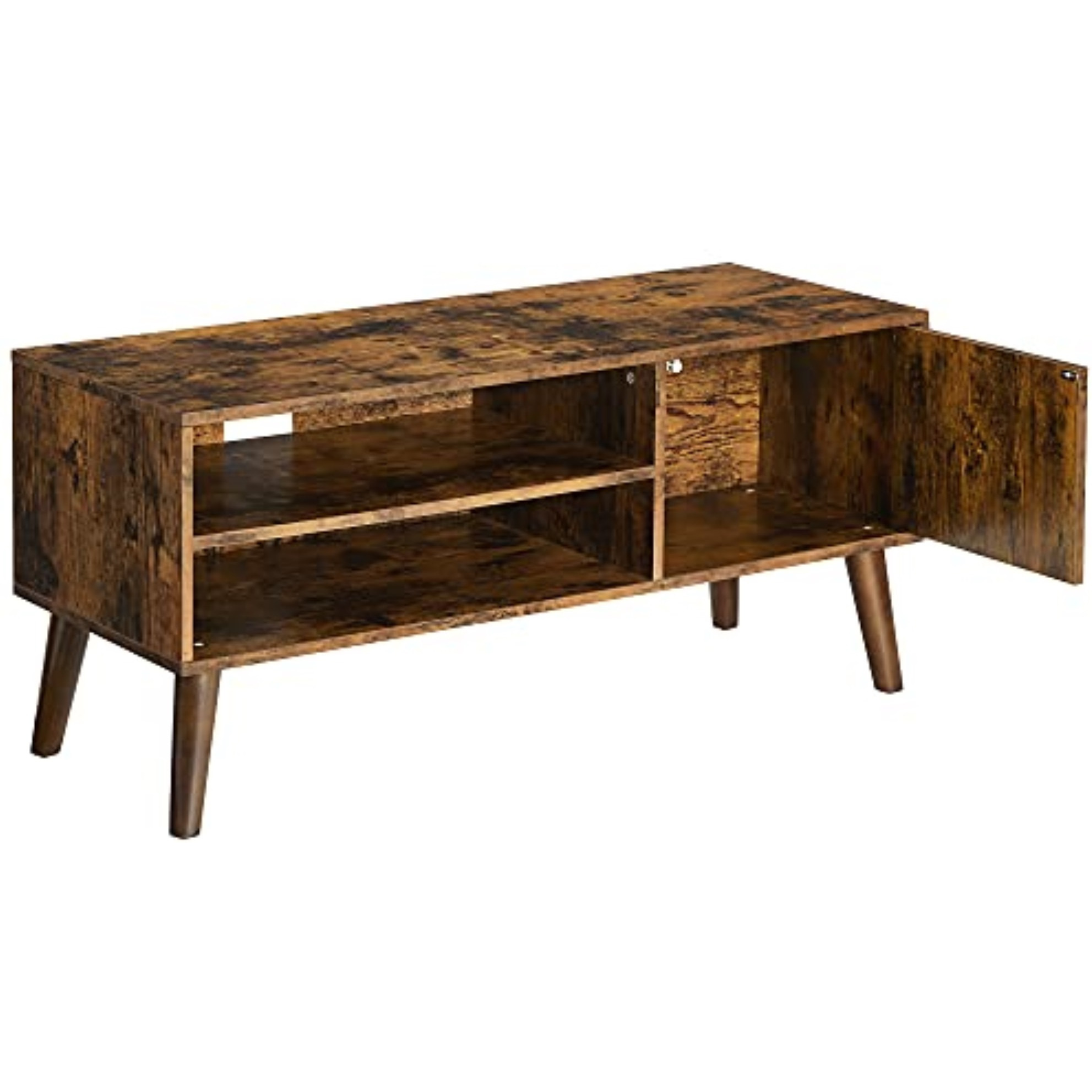 VASAGLE TV Stand, TV Cabinet for TVs up to 43 Inches, Mid-Century Modern TV Console Entertainment Center for Living Room, Bedroom, Lounge, Walnut Color ULTV09BY
