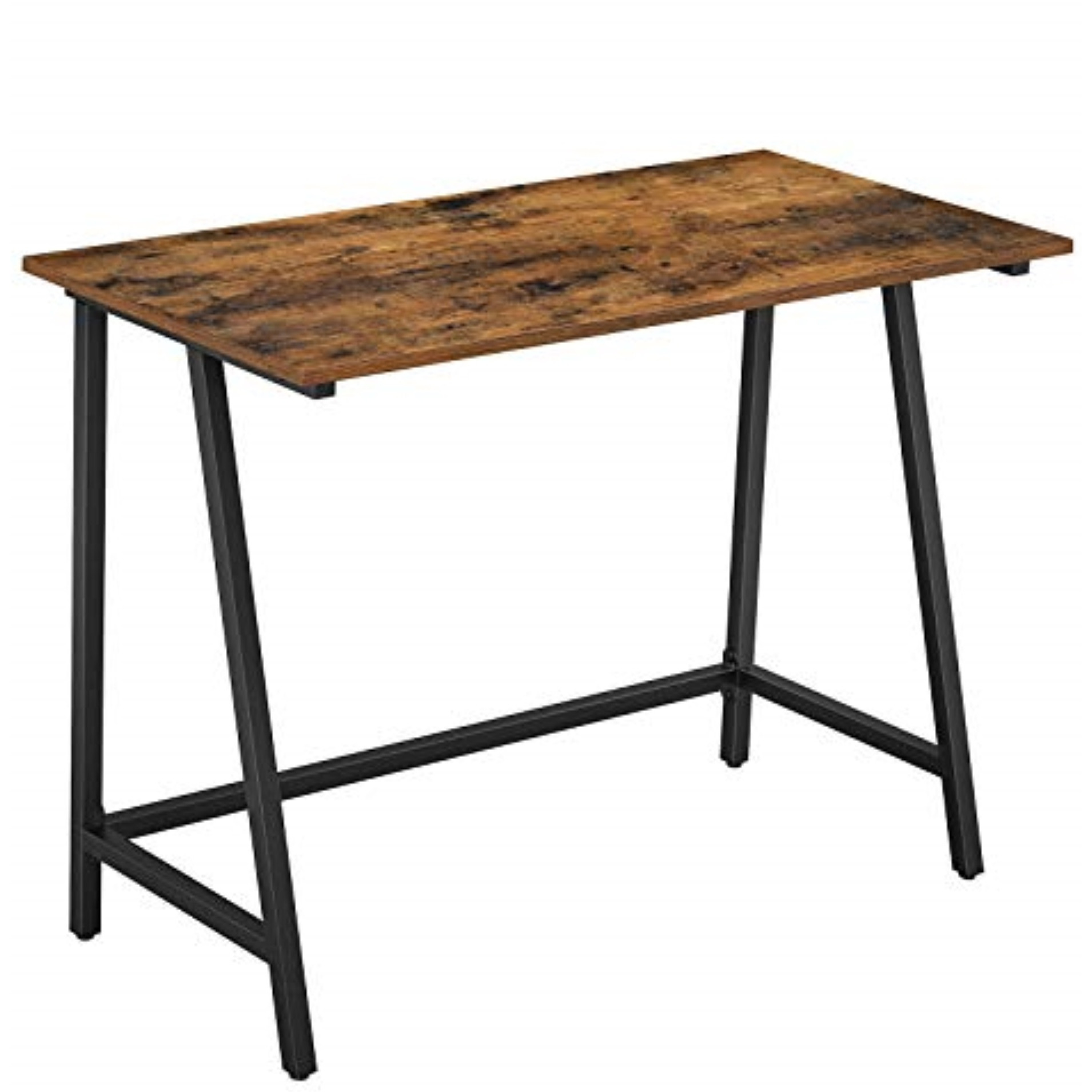 VASAGLE Schreibtisch, Computertisch, Homeoffice, Bro, Arbeitszimmer, Wohnzimmer, stabil, platzsparend, einfacher Aufbau, Industrie-Design, 100 x 50 x 75 cm, vintagebraun-schwarz LWD40X