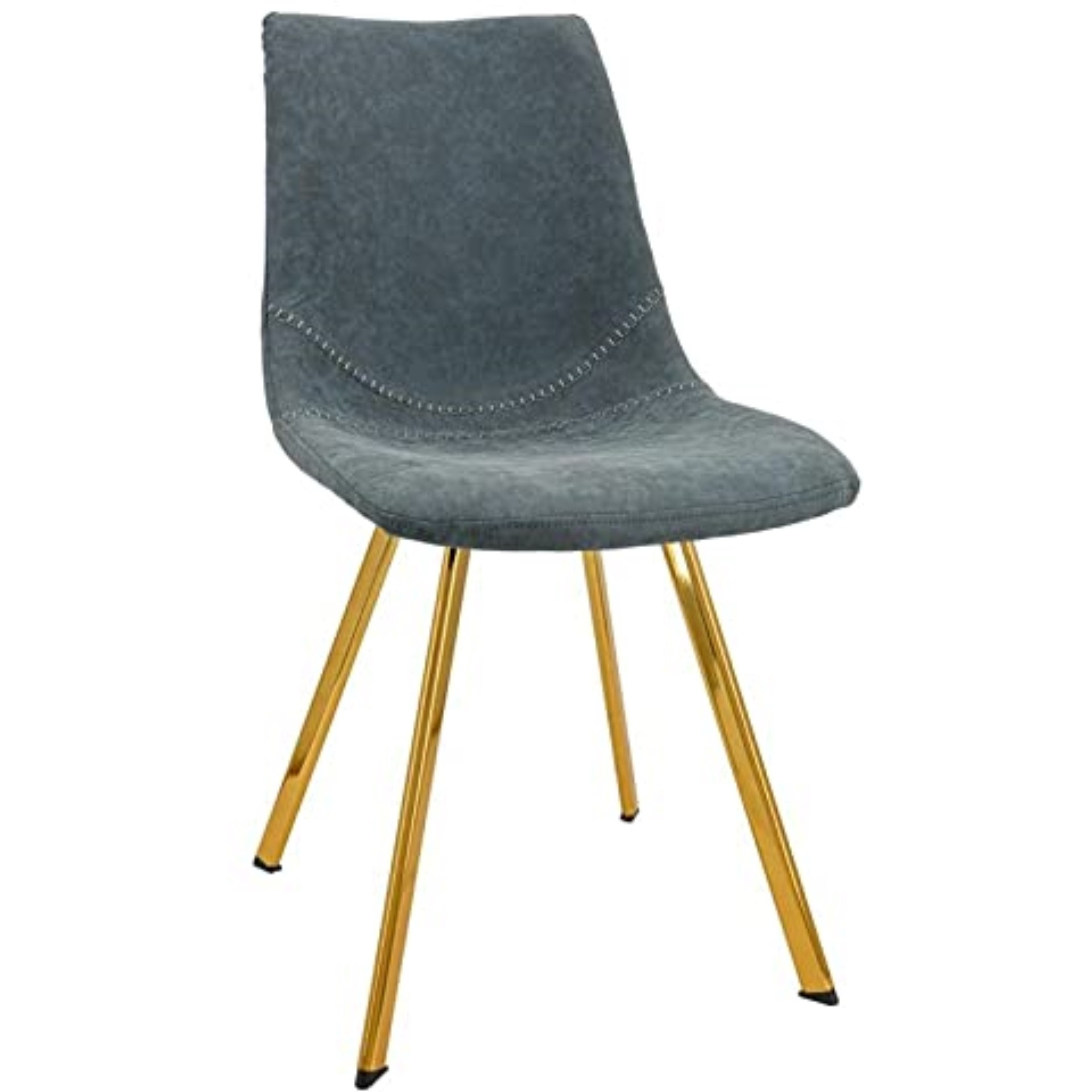 LeisureMod Markley Modern Leather Dining Chair With Gold Legs