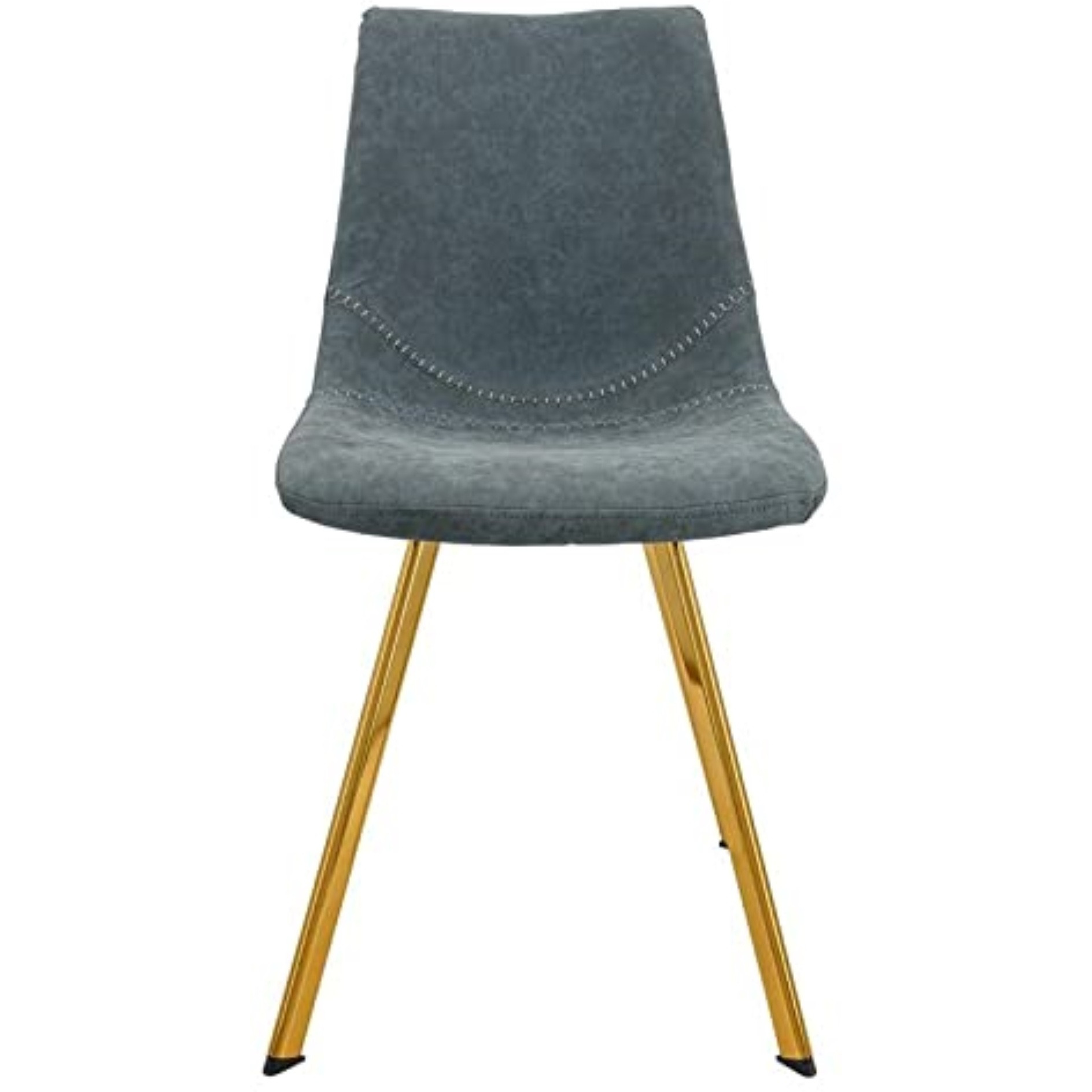 LeisureMod Markley Modern Leather Dining Chair With Gold Legs
