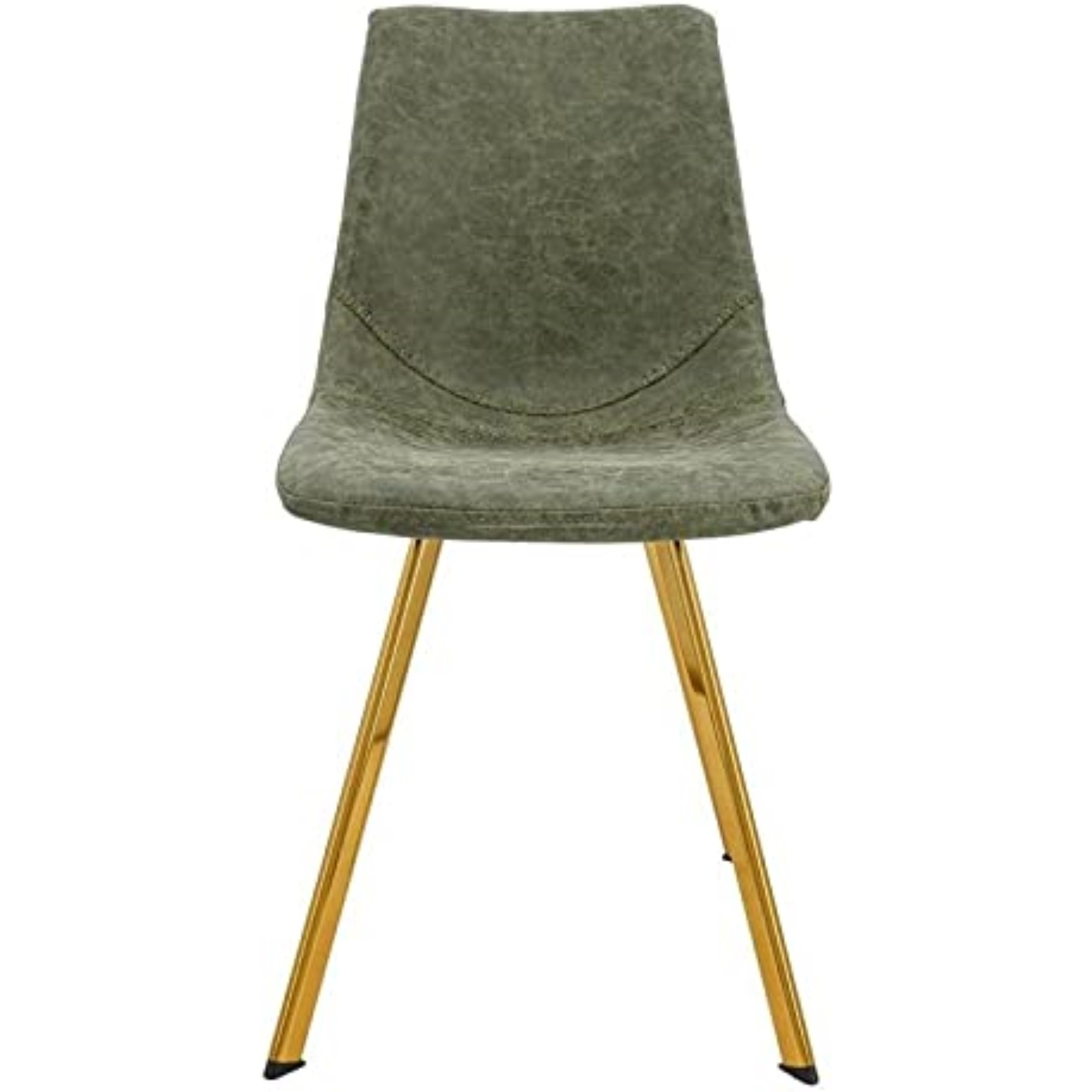 LeisureMod Markley Modern Leather Dining Chair With Gold Legs