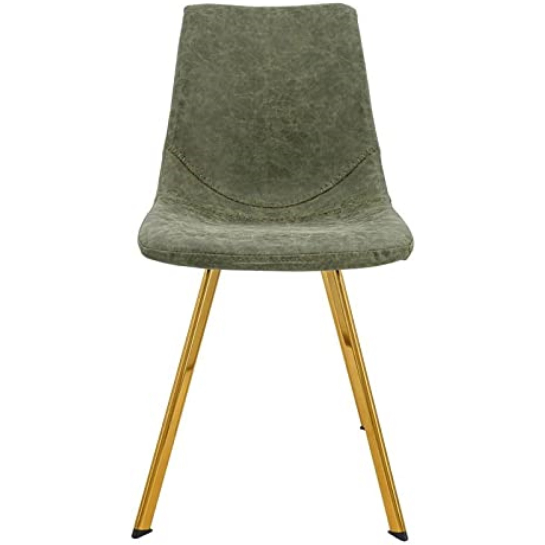 LeisureMod Markley Modern Leather Dining Chair With Gold Legs Set of 2