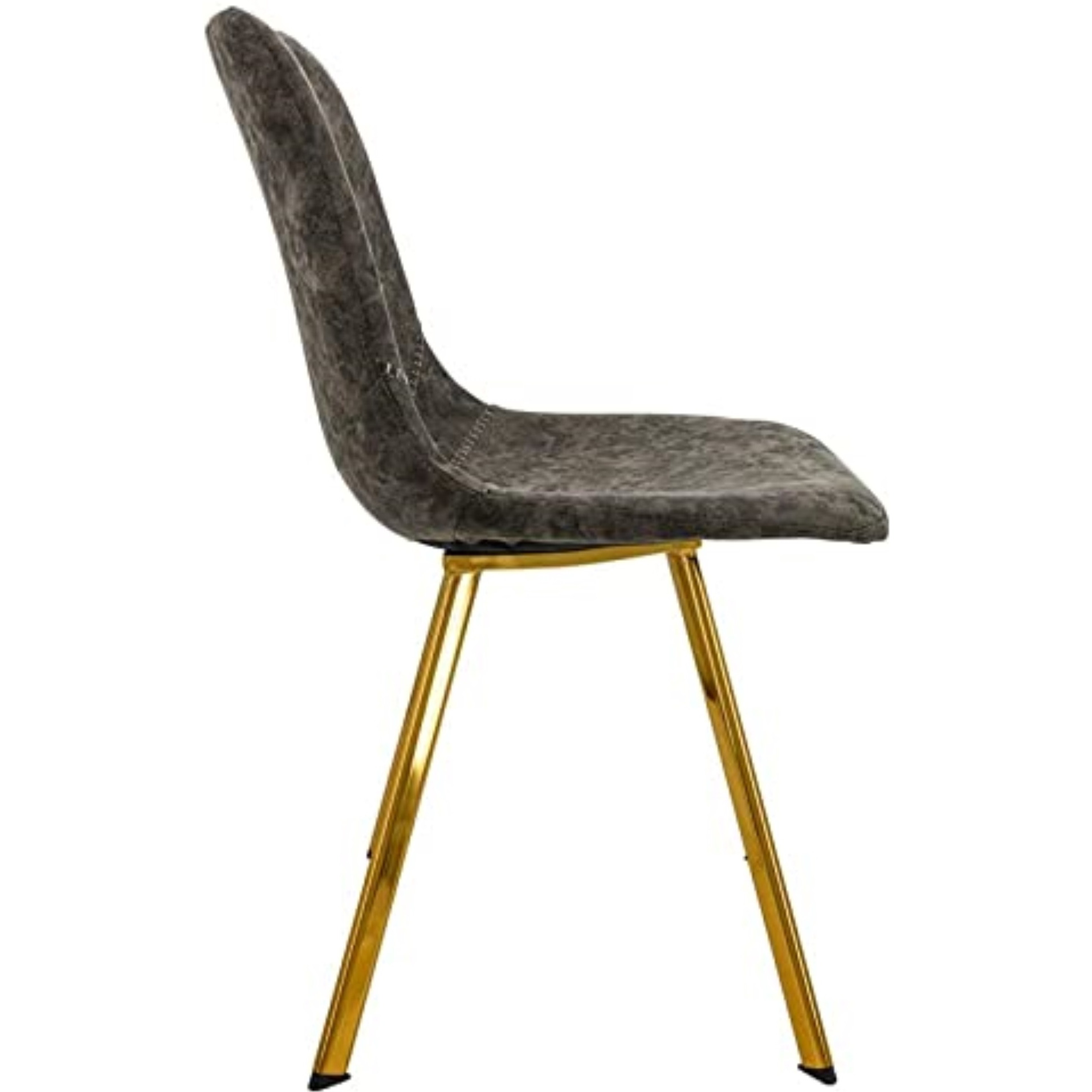 LeisureMod Markley Modern Leather Dining Chair With Gold Legs