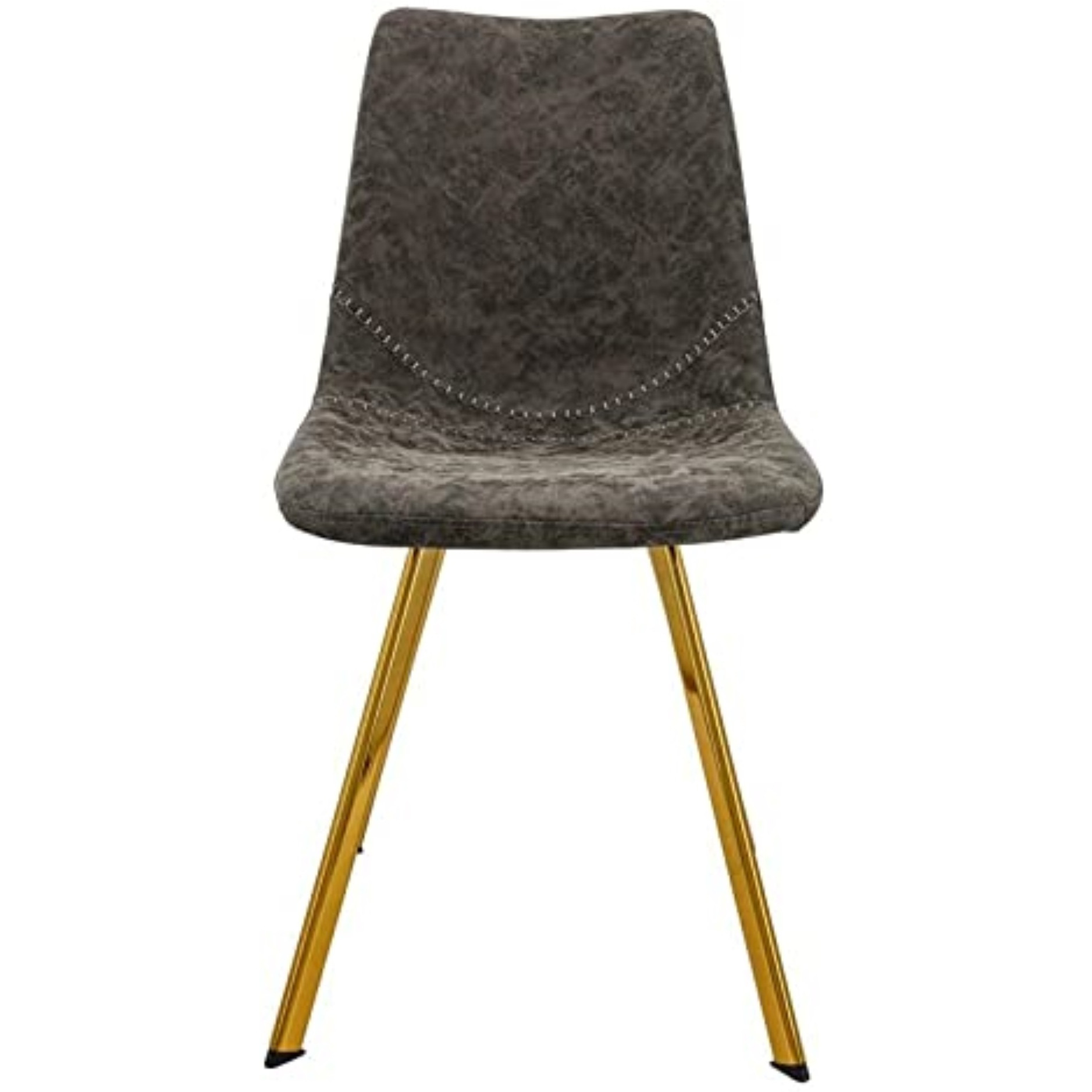 LeisureMod Markley Modern Leather Dining Chair With Gold Legs
