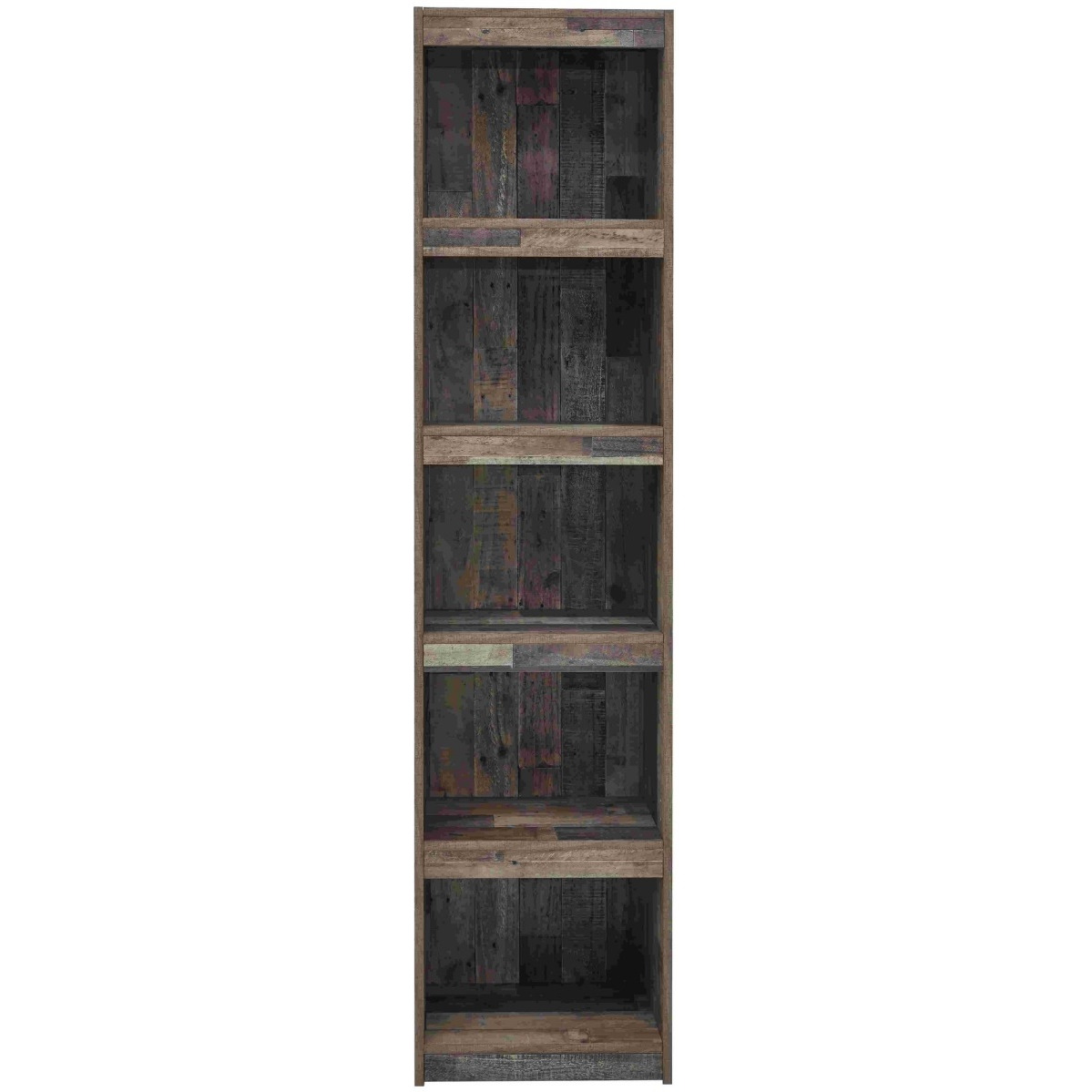 Pier with 5 Open Compartments and Plank Style, Rustic Brown