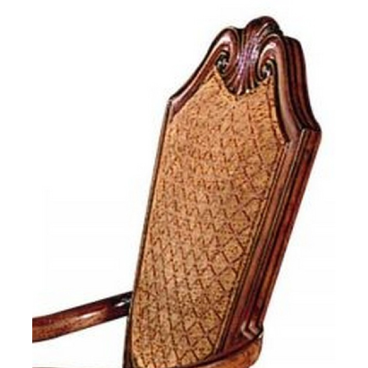 Arm Chair with Fabric Seat and Crown Top, Set of 2, Brown