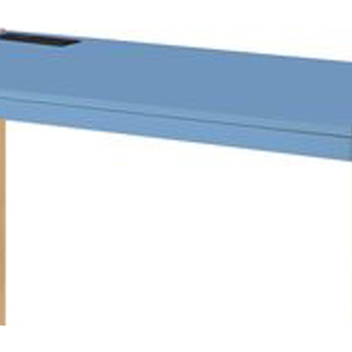 Writing Desk with USB Dock and Metal Legs, Blue and Rose Gold