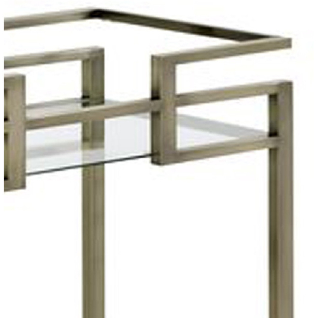 2 Tier Serving Cart with Faux Marble and Metal Frame, Silver