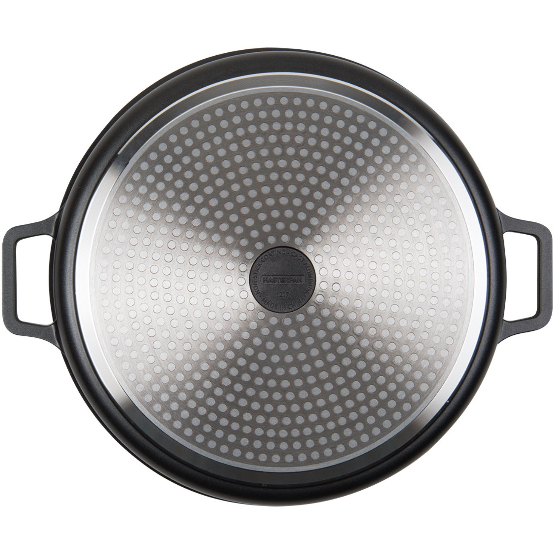 STOVETOP OVEN GRILL PAN WITH HEAT-IN STEAM-OUT LID, NON-STICK CAST ALUMINUM, 12", BLACK