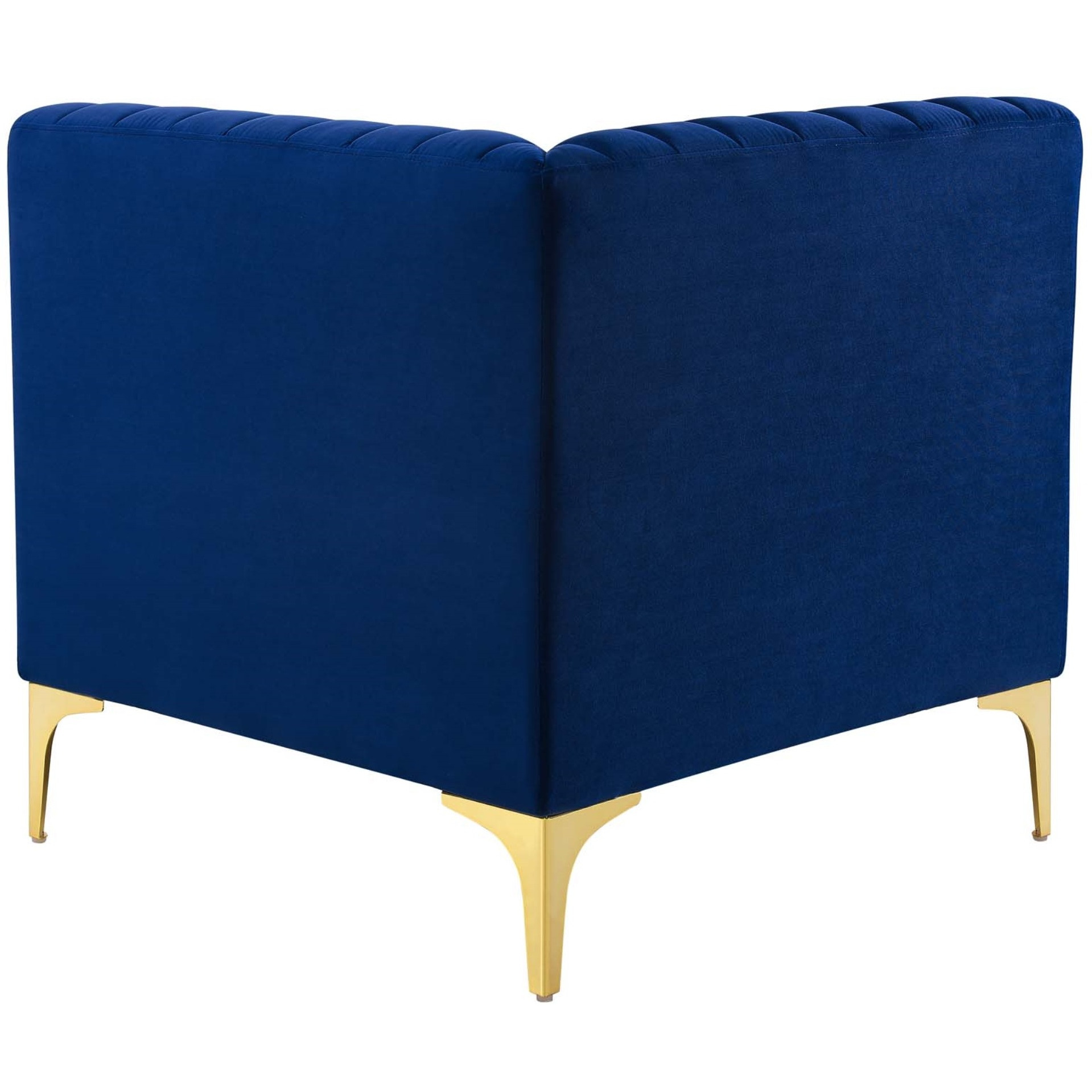 Triumph Channel Tufted Performance Velvet Sectional Sofa Corner Chair