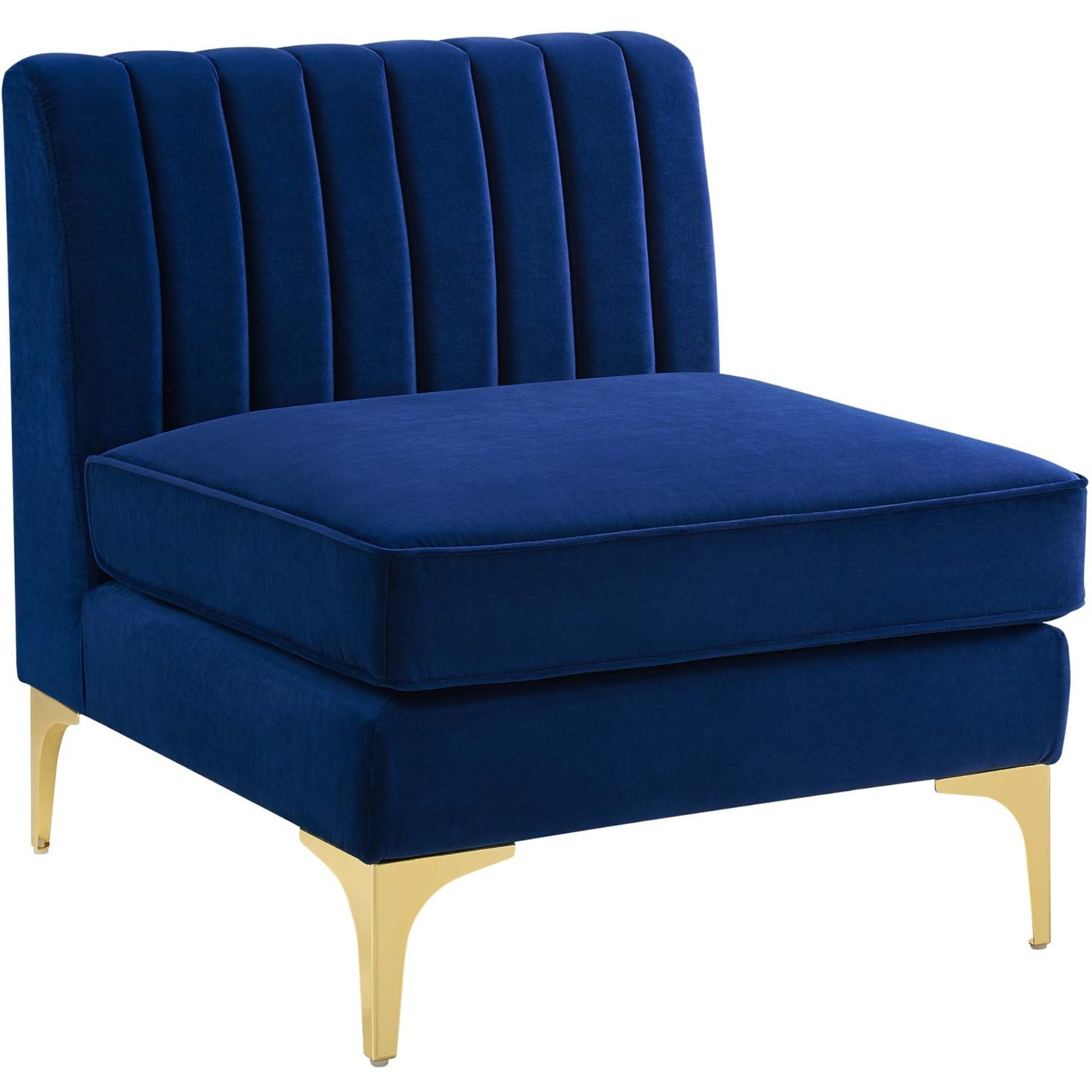 Triumph Channel Tufted Performance Velvet Armless Chair