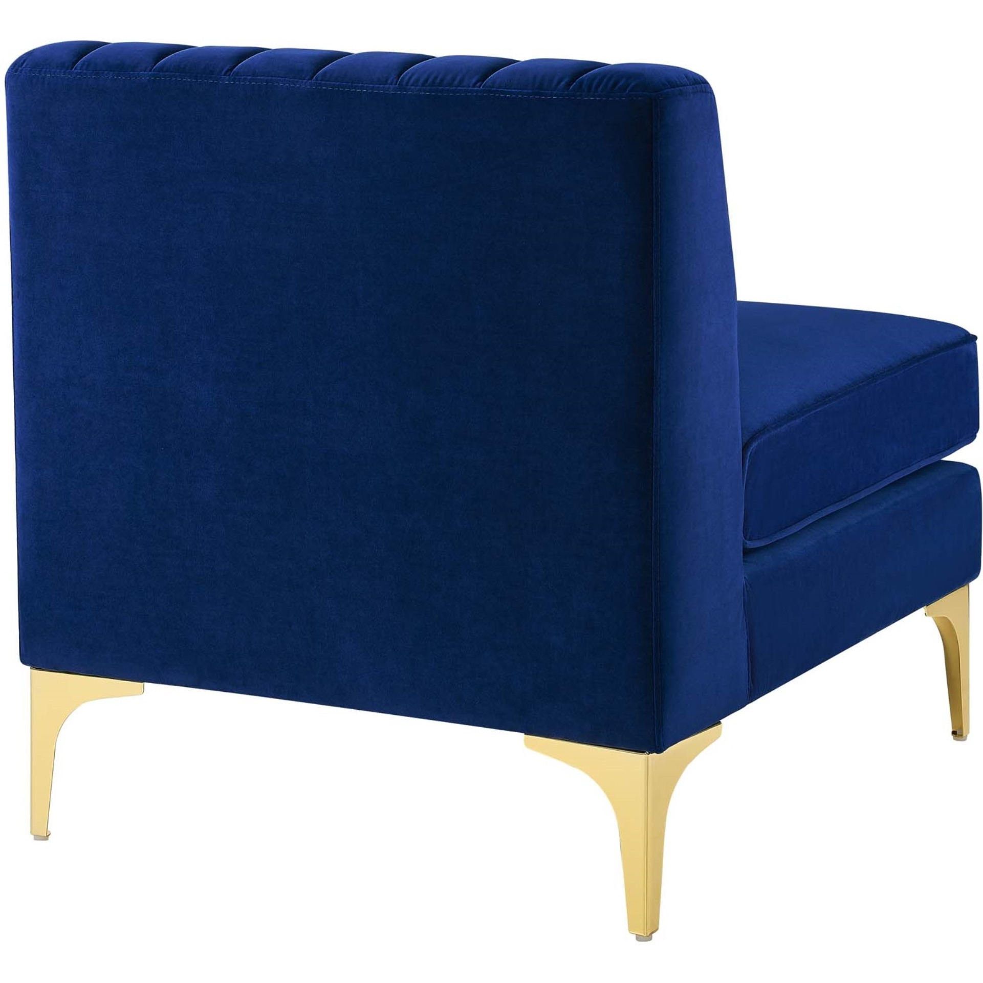 Triumph Channel Tufted Performance Velvet Armless Chair