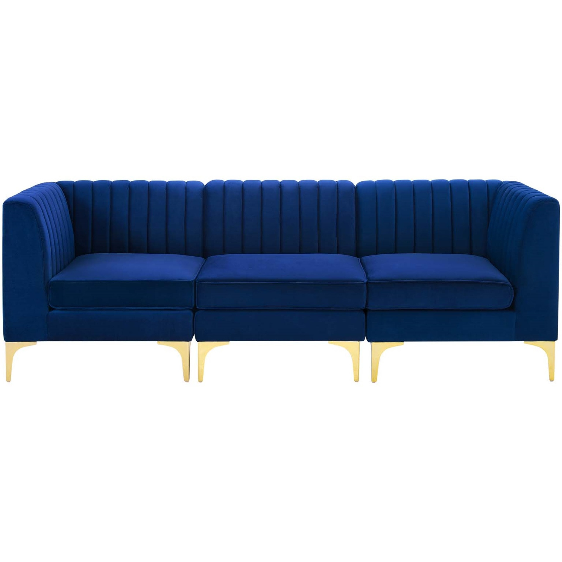 Triumph Channel Tufted Performance Velvet 3-Seater Sofa