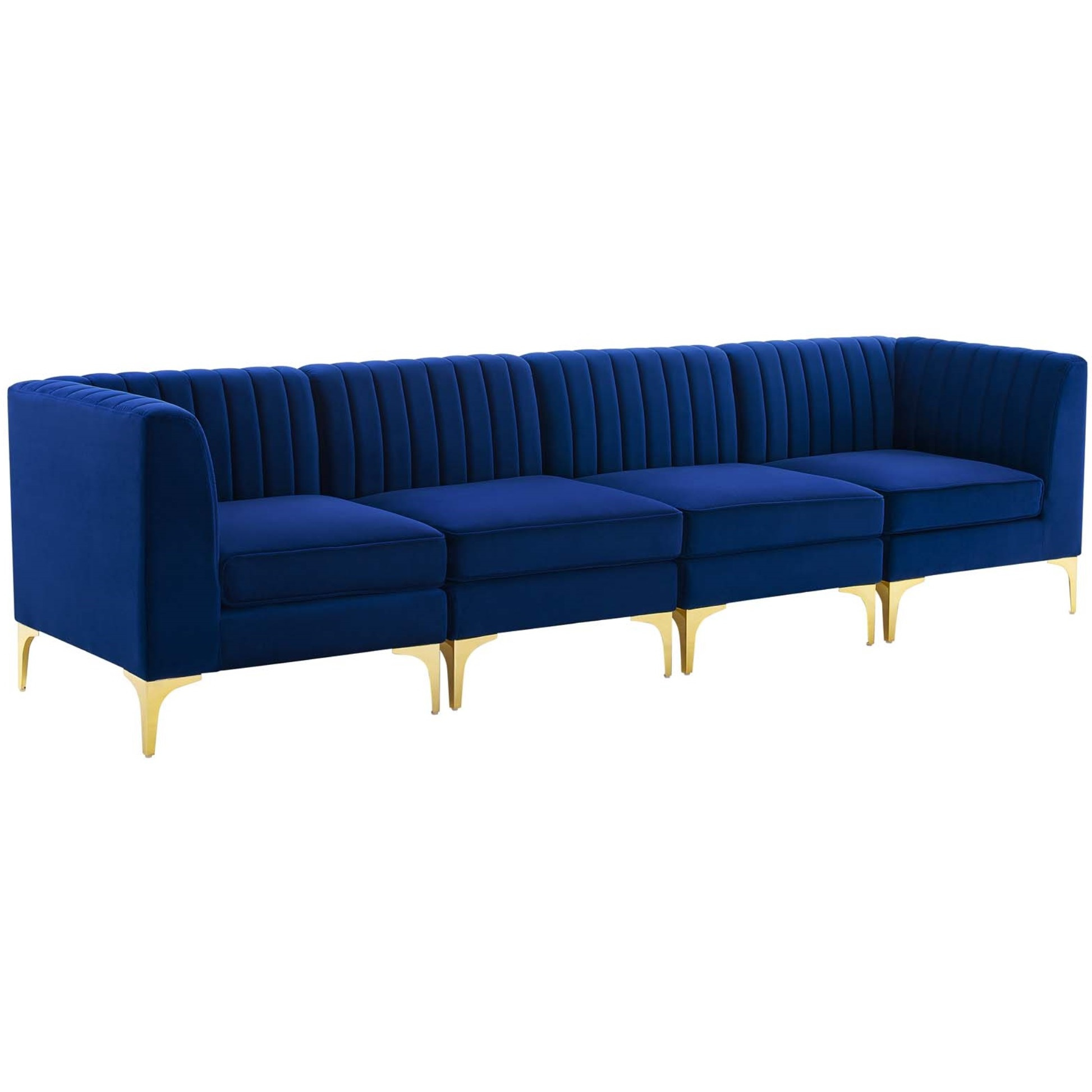 Triumph Channel Tufted Performance Velvet 4-Seater Sofa