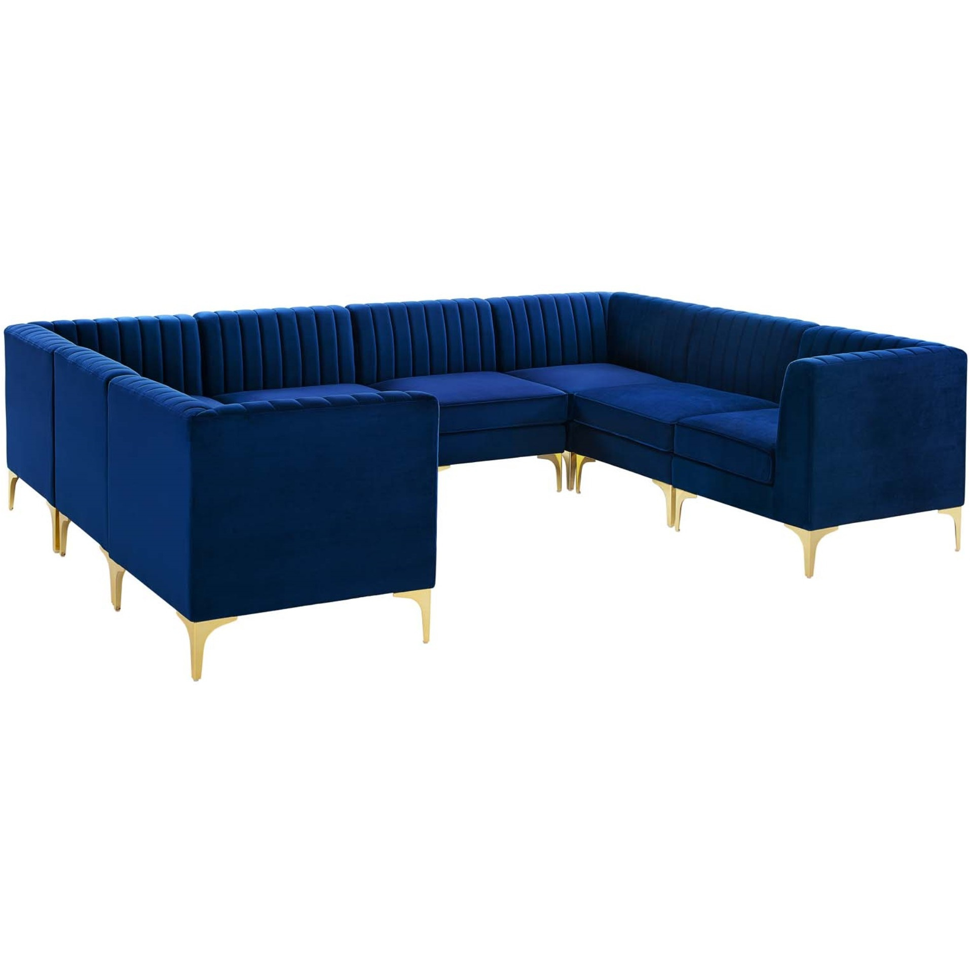 Triumph Channel Tufted Performance Velvet 8-Piece Sectional Sofa