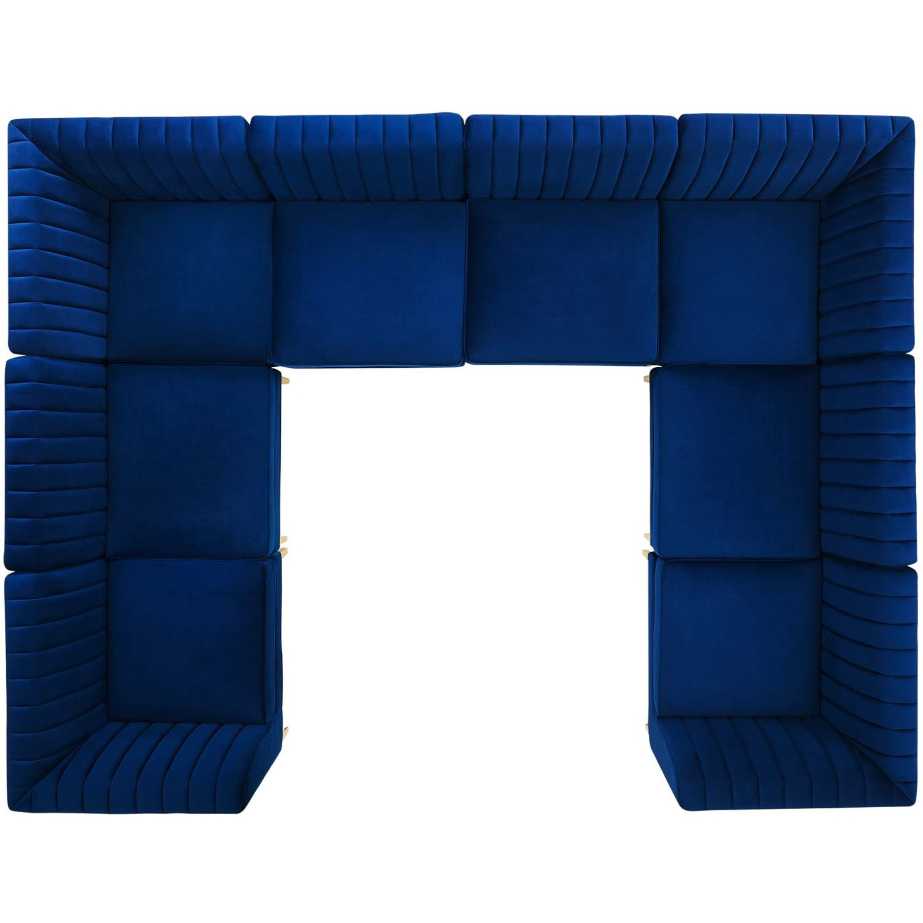 Triumph Channel Tufted Performance Velvet 8-Piece Sectional Sofa