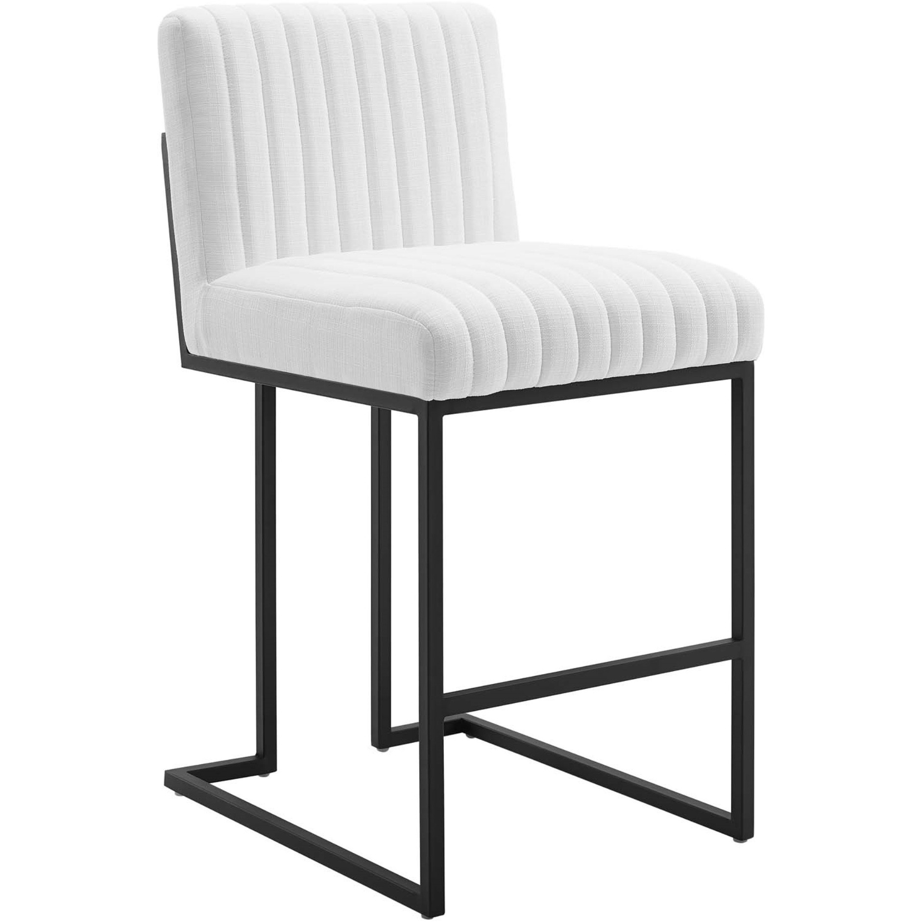 Indulge Channel Tufted Fabric Counter Stool