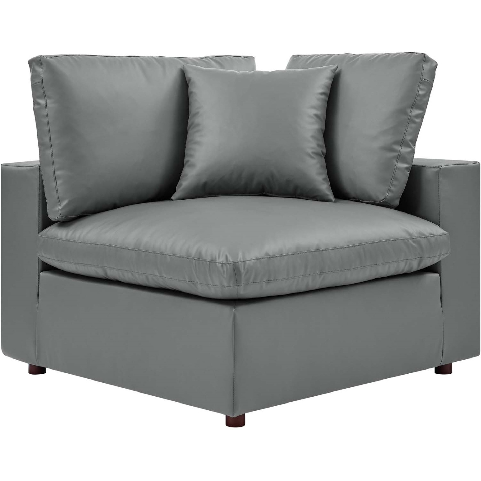 Commix Down Filled Overstuffed Vegan Leather Loveseat