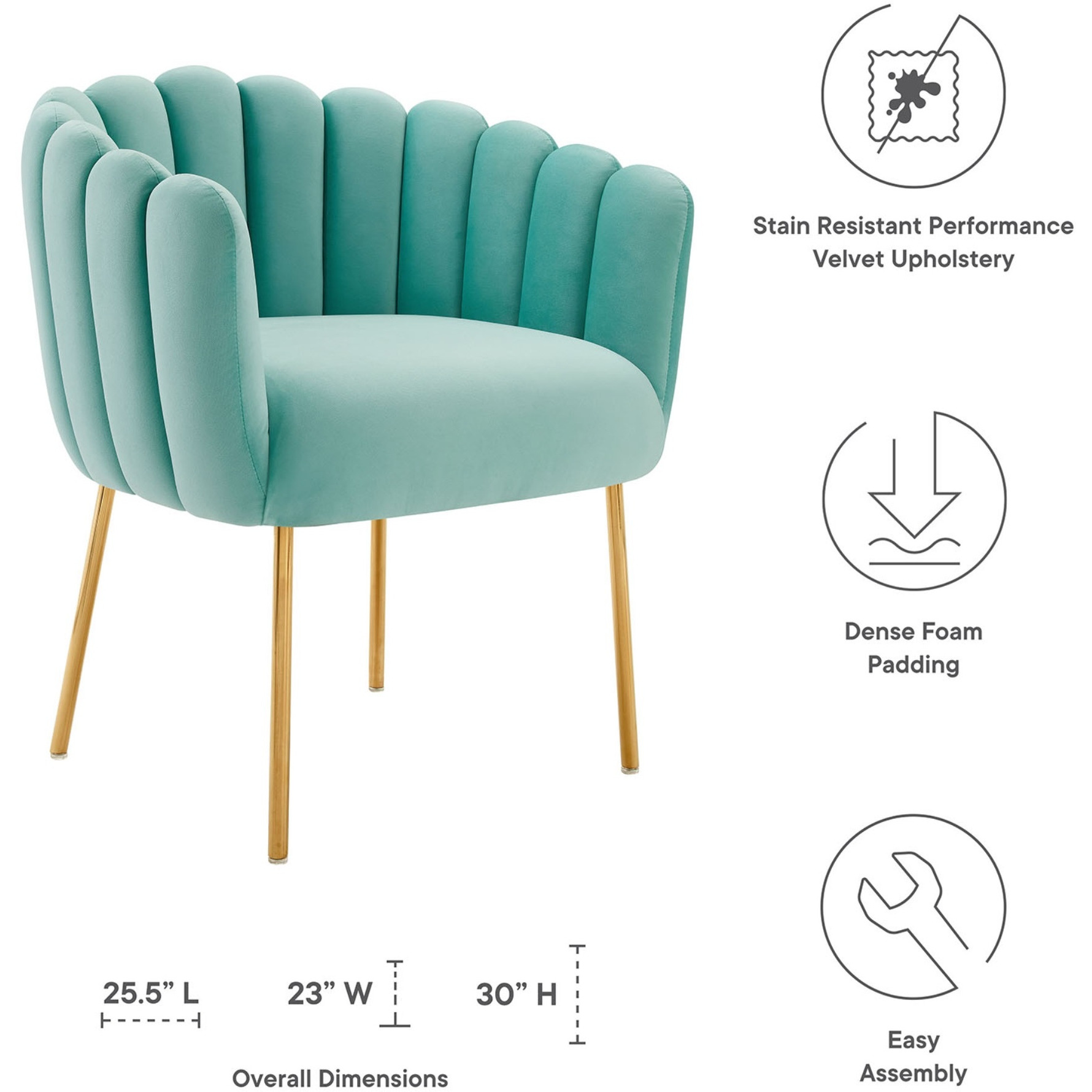 Sanna Channel Tufted Performance Velvet Armchair