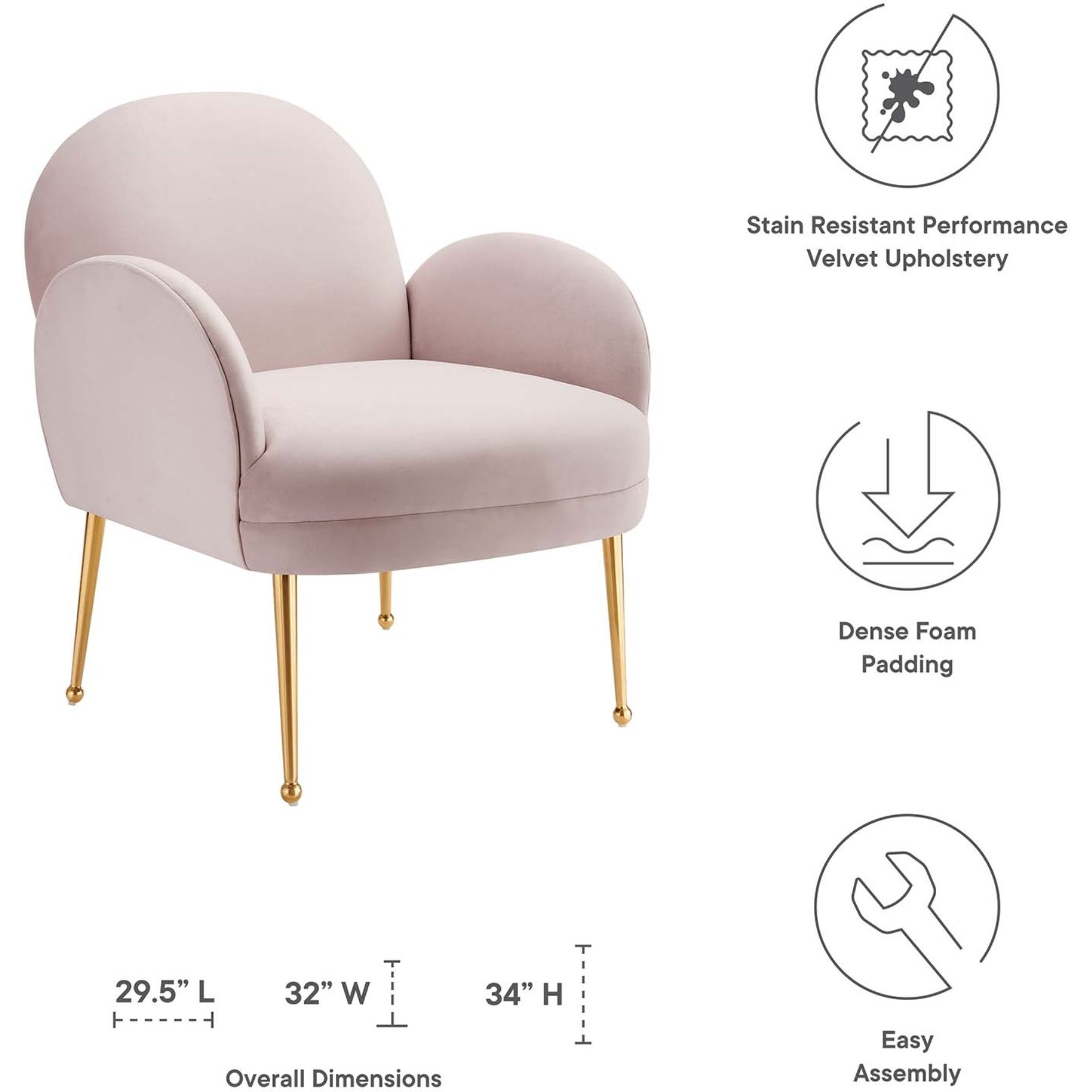 Transcend Performance Velvet Armchair