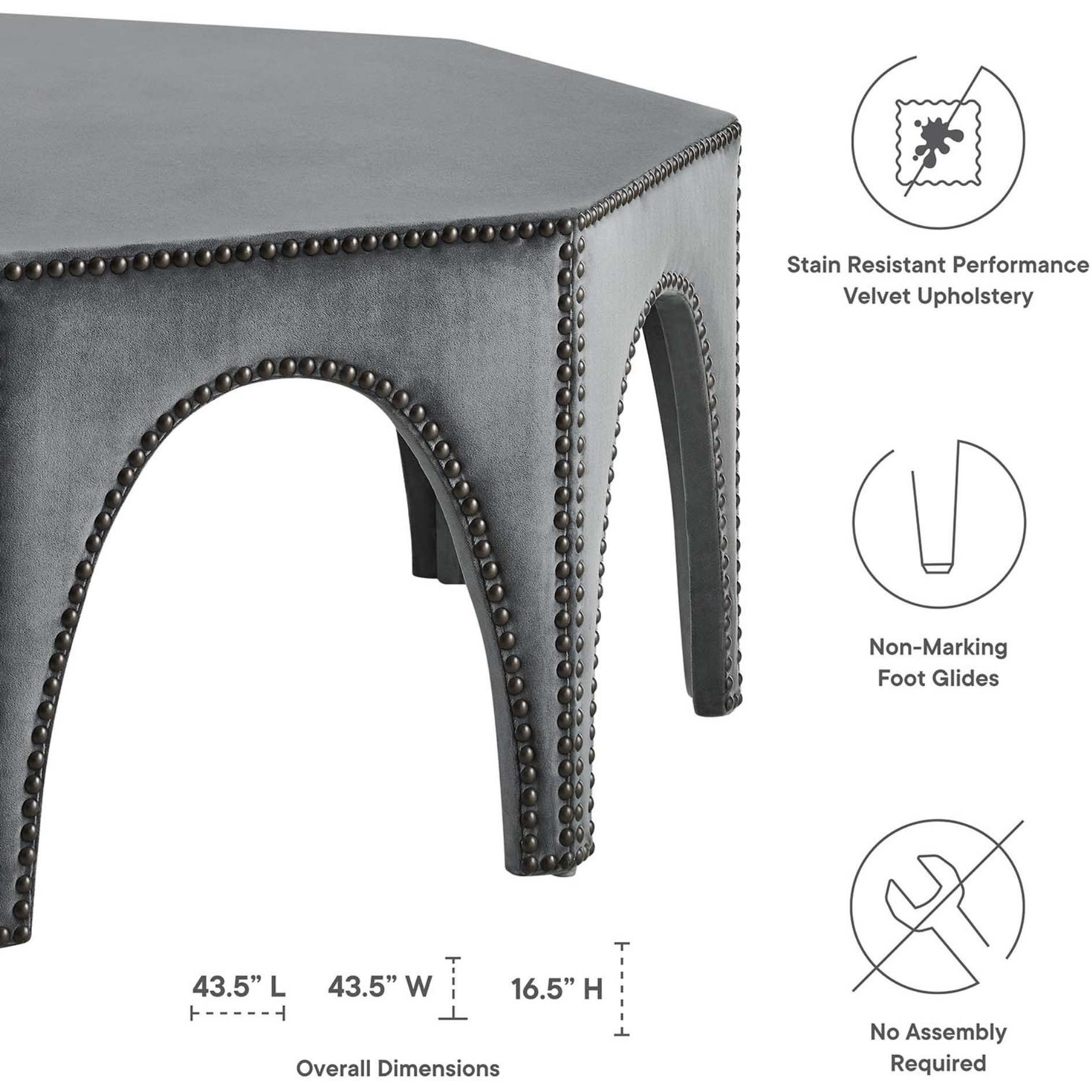 Victory Performance Velvet Ottoman